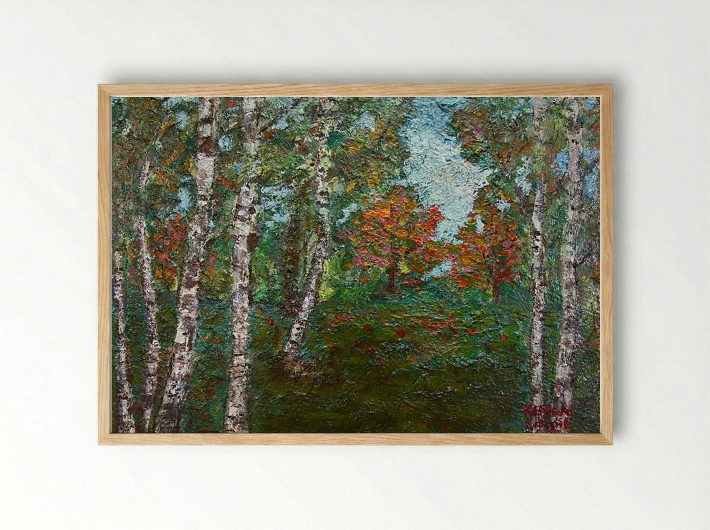 Birch Trees - Kimon Loghi - Framed Print Wood
