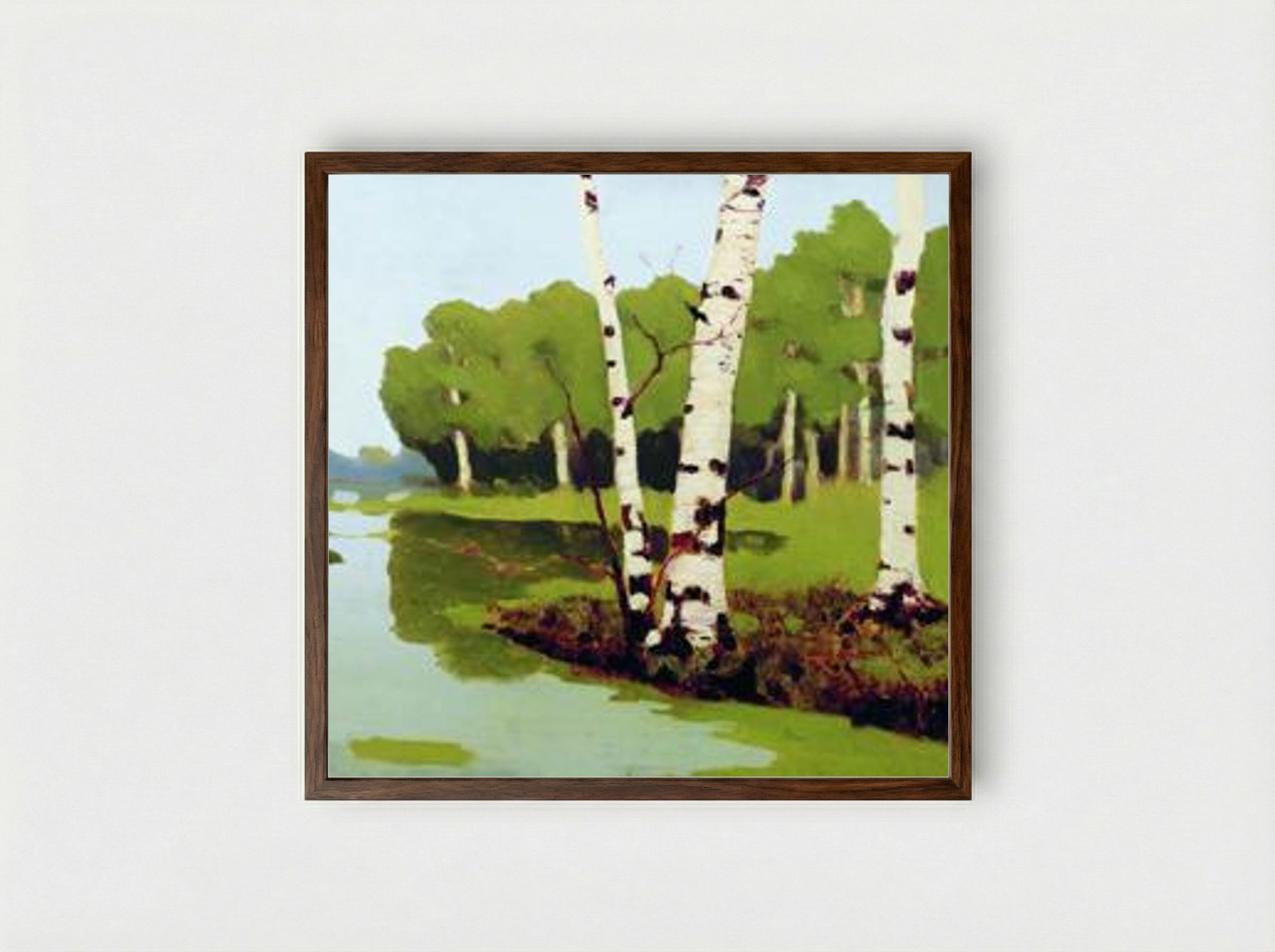 Birches - Arkhip Kuindzhi - Framed Print Dark Wood