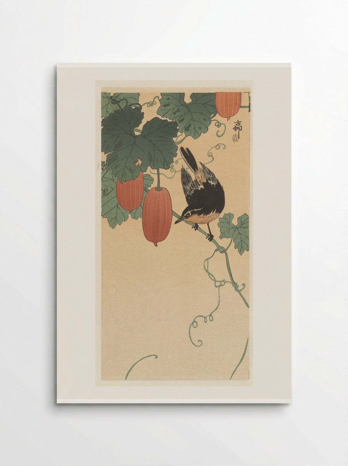 Bird and Persimmon - Matsuki Heikichi - Poster