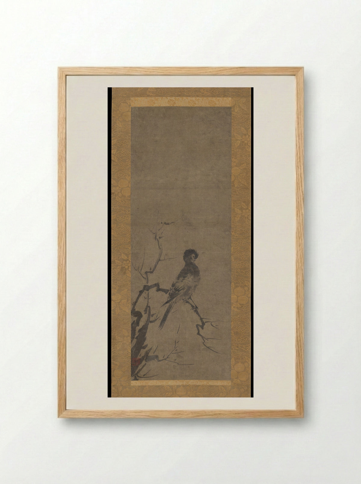 Bird on a Branch - Kenkō Shōkei - Framed Print Wood