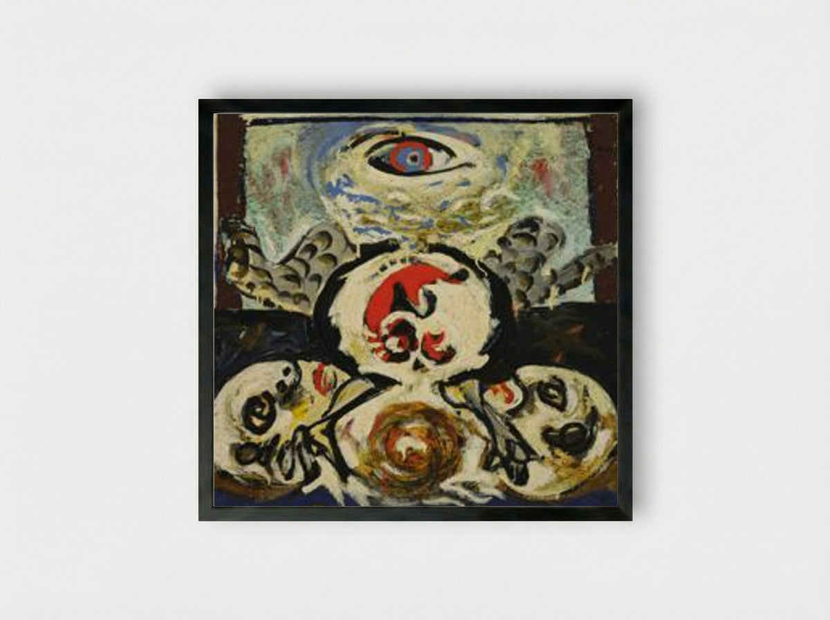 Bird - Jackson Pollock - Framed Print Black