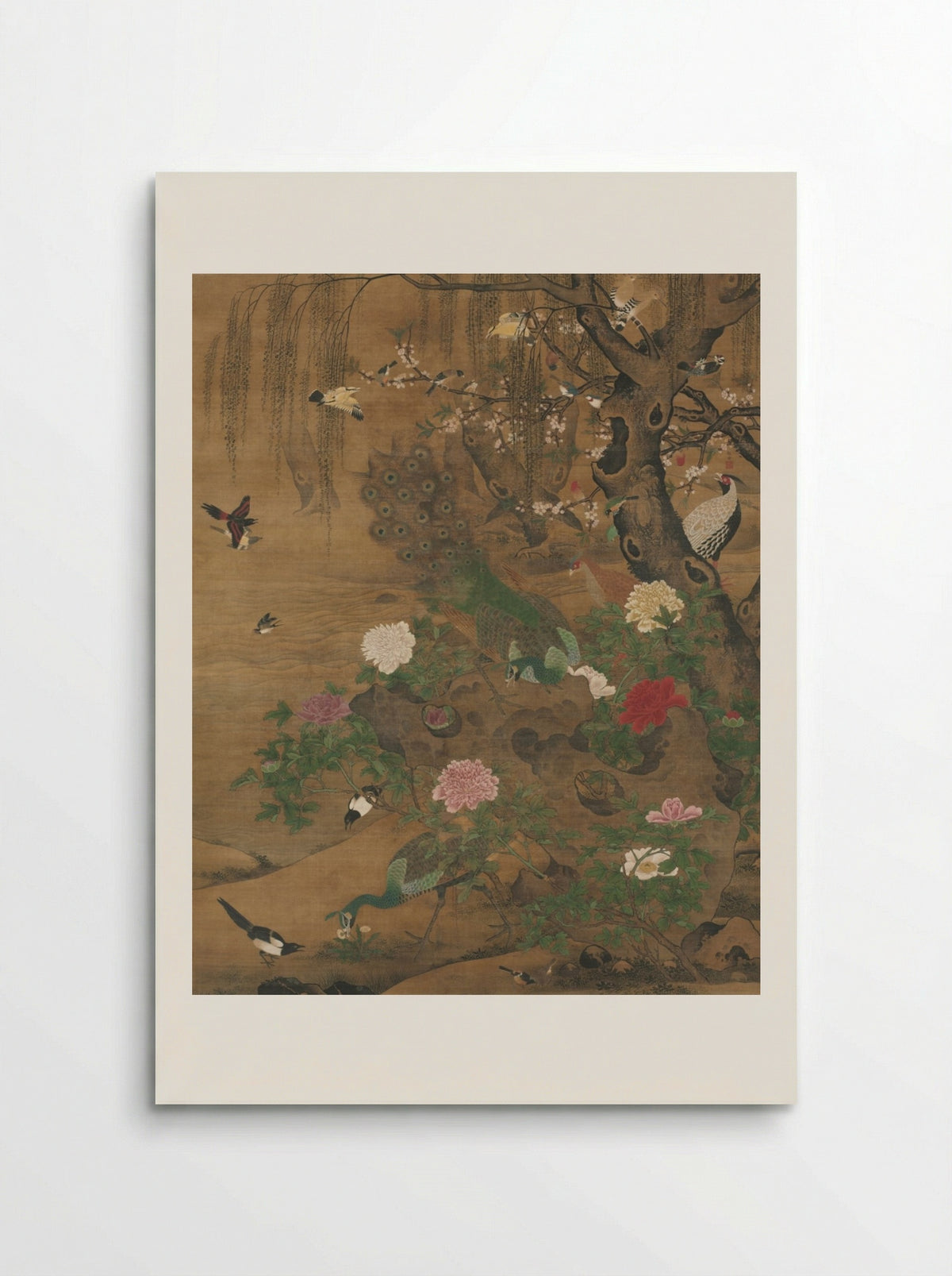 Birds Gather under the Spring Willow - Yin Hong - Poster