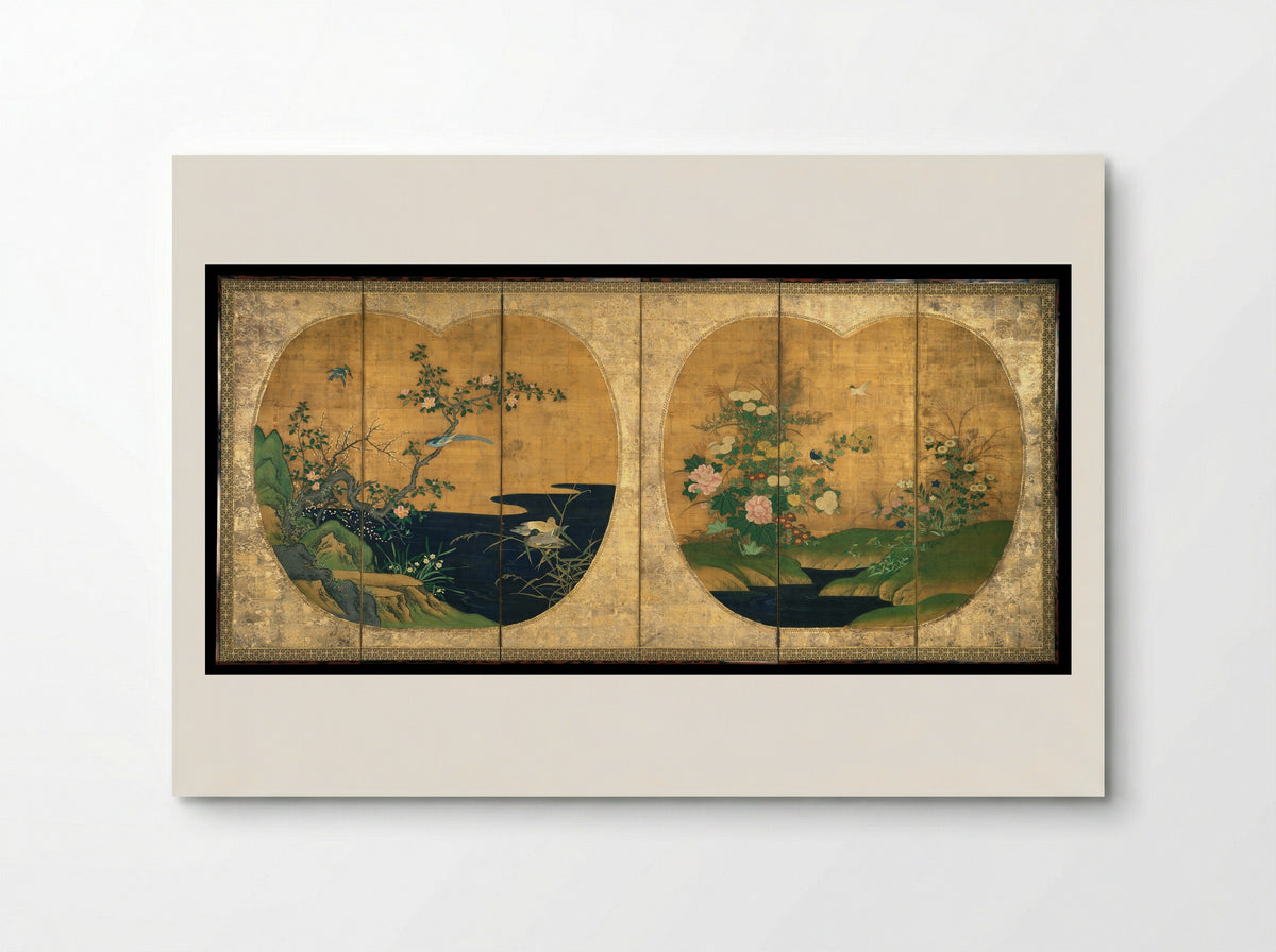 Birds and Flowers of Autumn and Winter - Kano Chikanobu - Poster