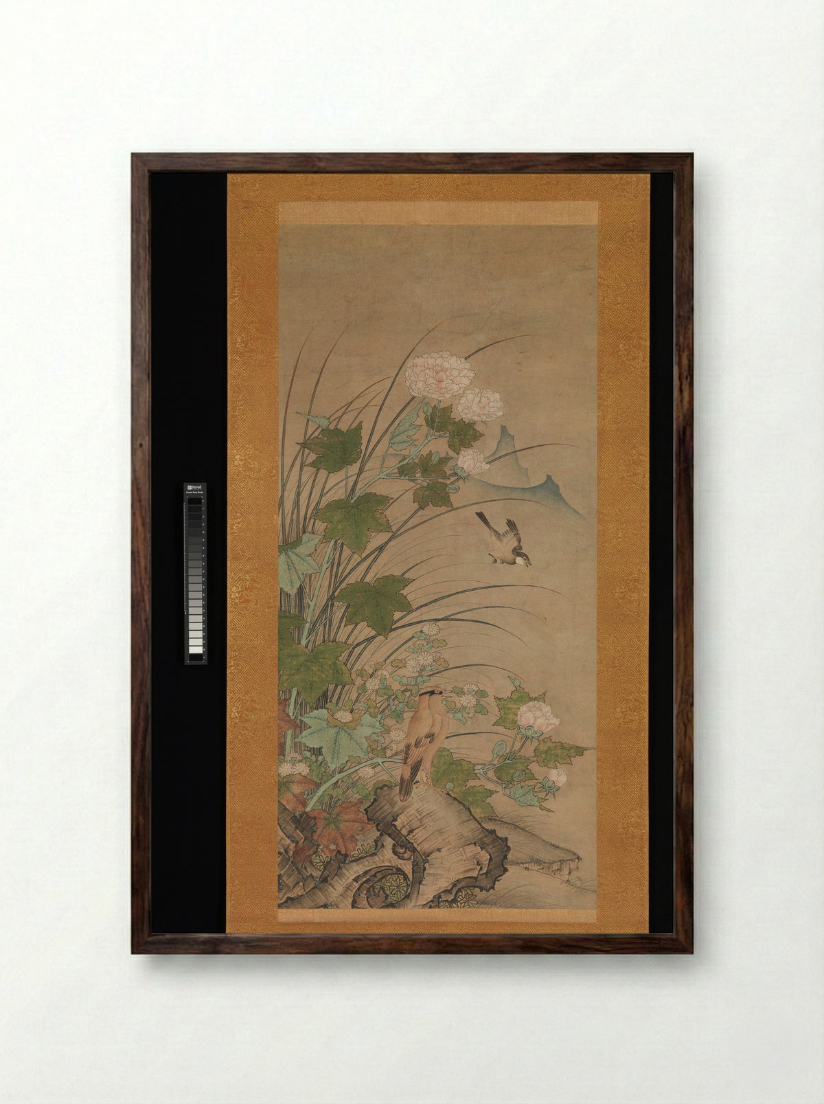 Birds and Flowers of Summer and Autumn - Shikibu Terutada - Framed Print Dark Wood