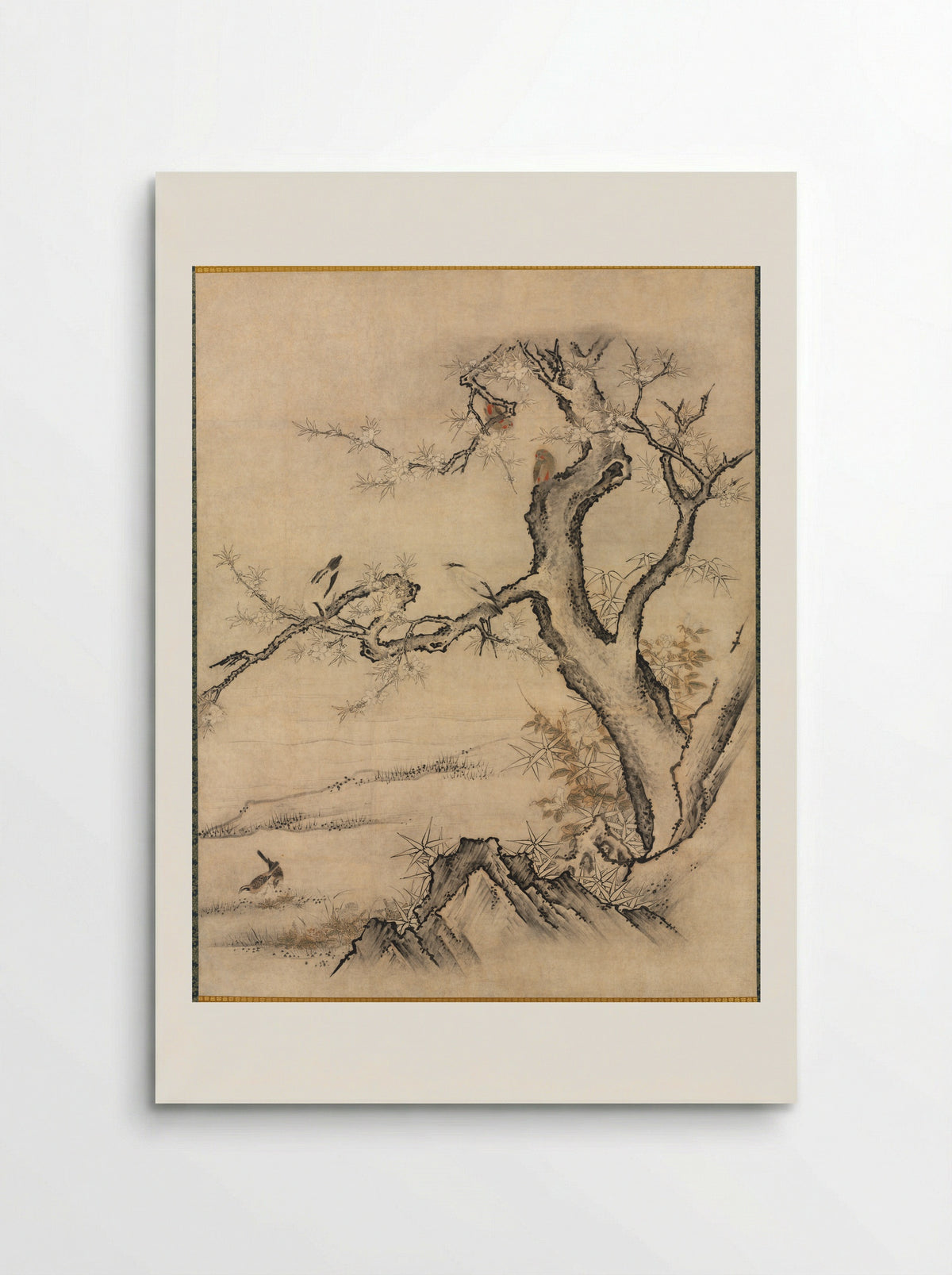 Birds and Flowers of the Four Seasons (Spring) - Kano Motonobu - Poster