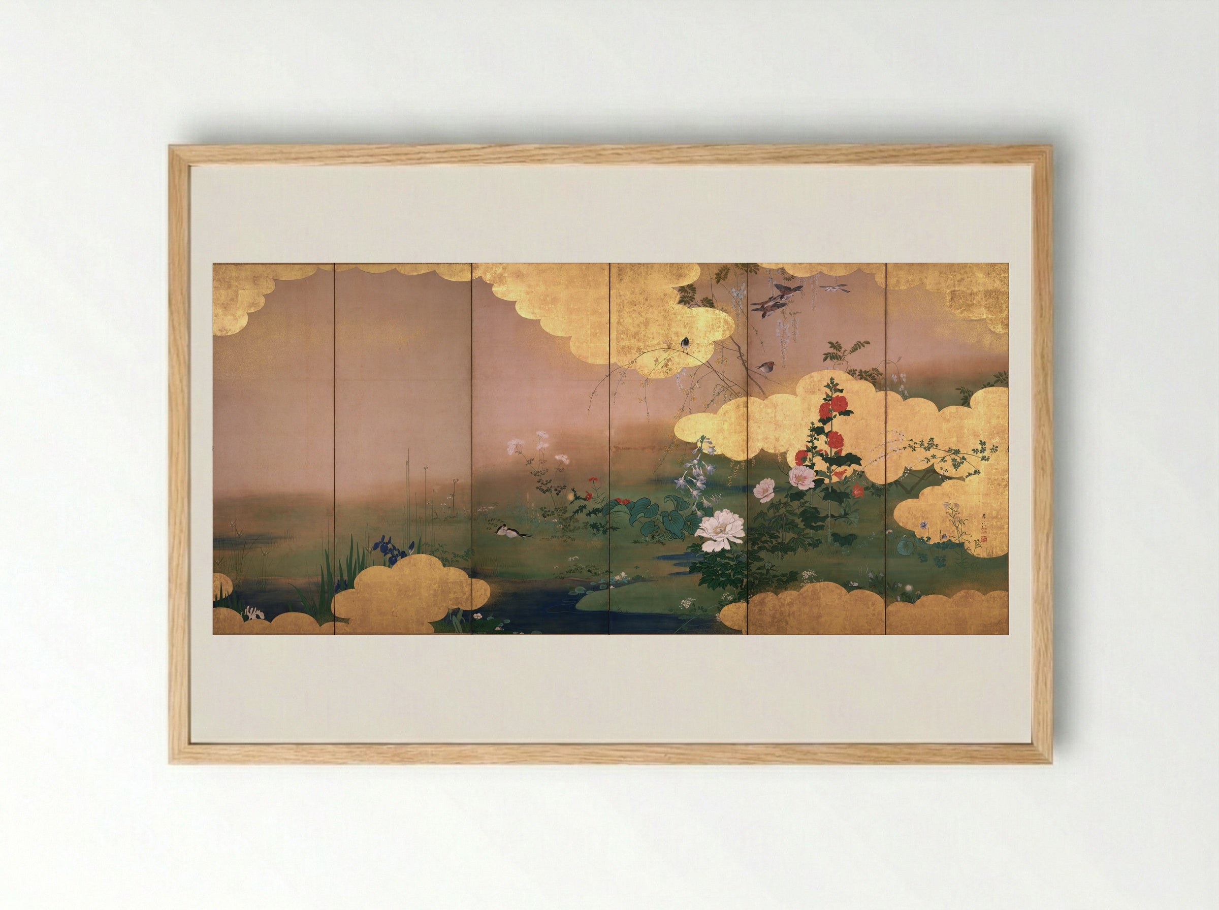 Birds and Flowers of the Four Seasons - Shibata Zeshin - Framed Print Wood