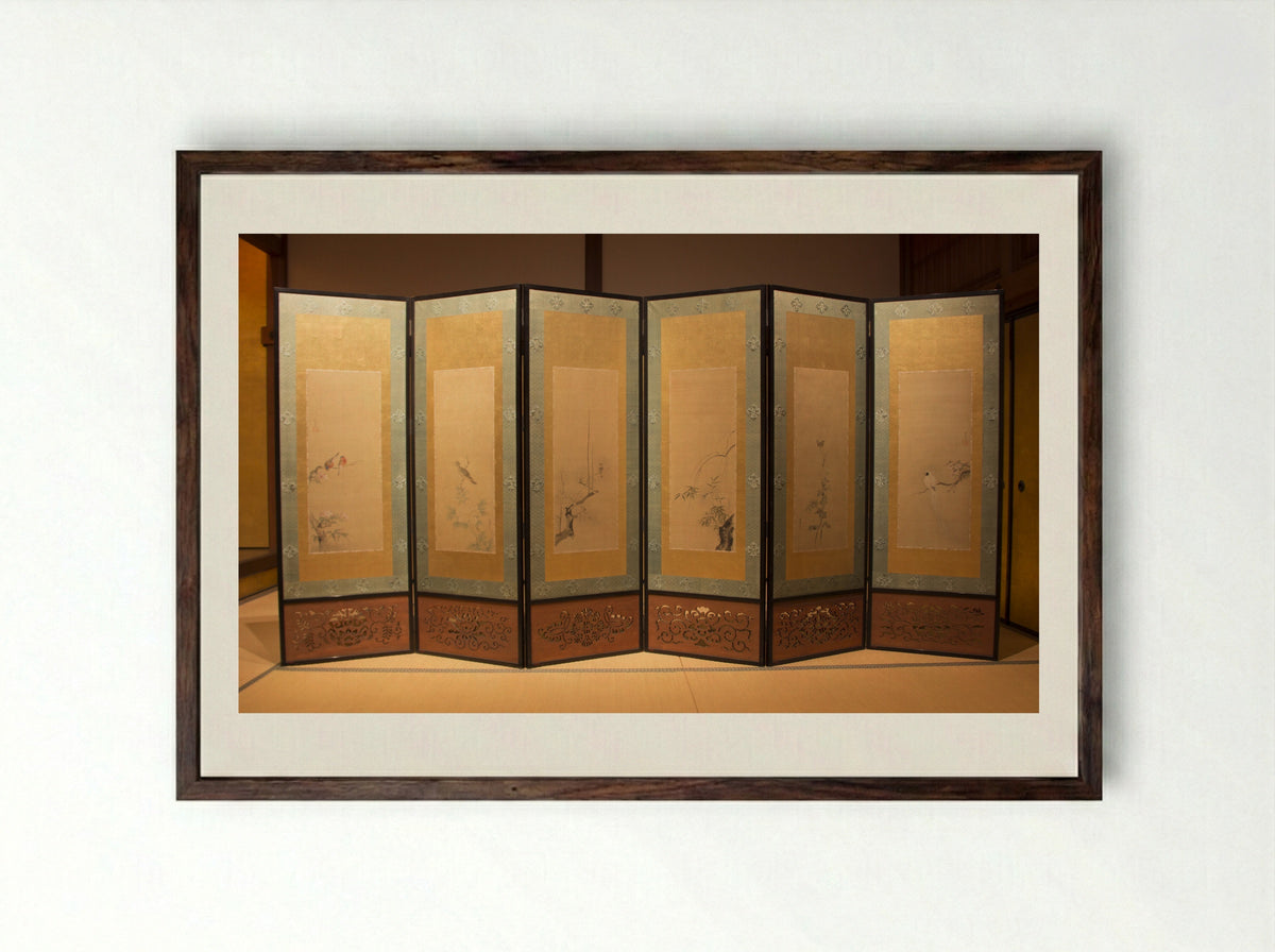 Birds and Flowers - Kano Yukinobu - Framed Print Dark Wood