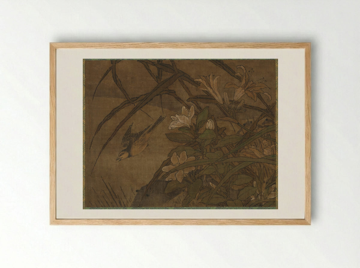 Birds and Flowers - Sesshū Tōyō - Framed Print Wood