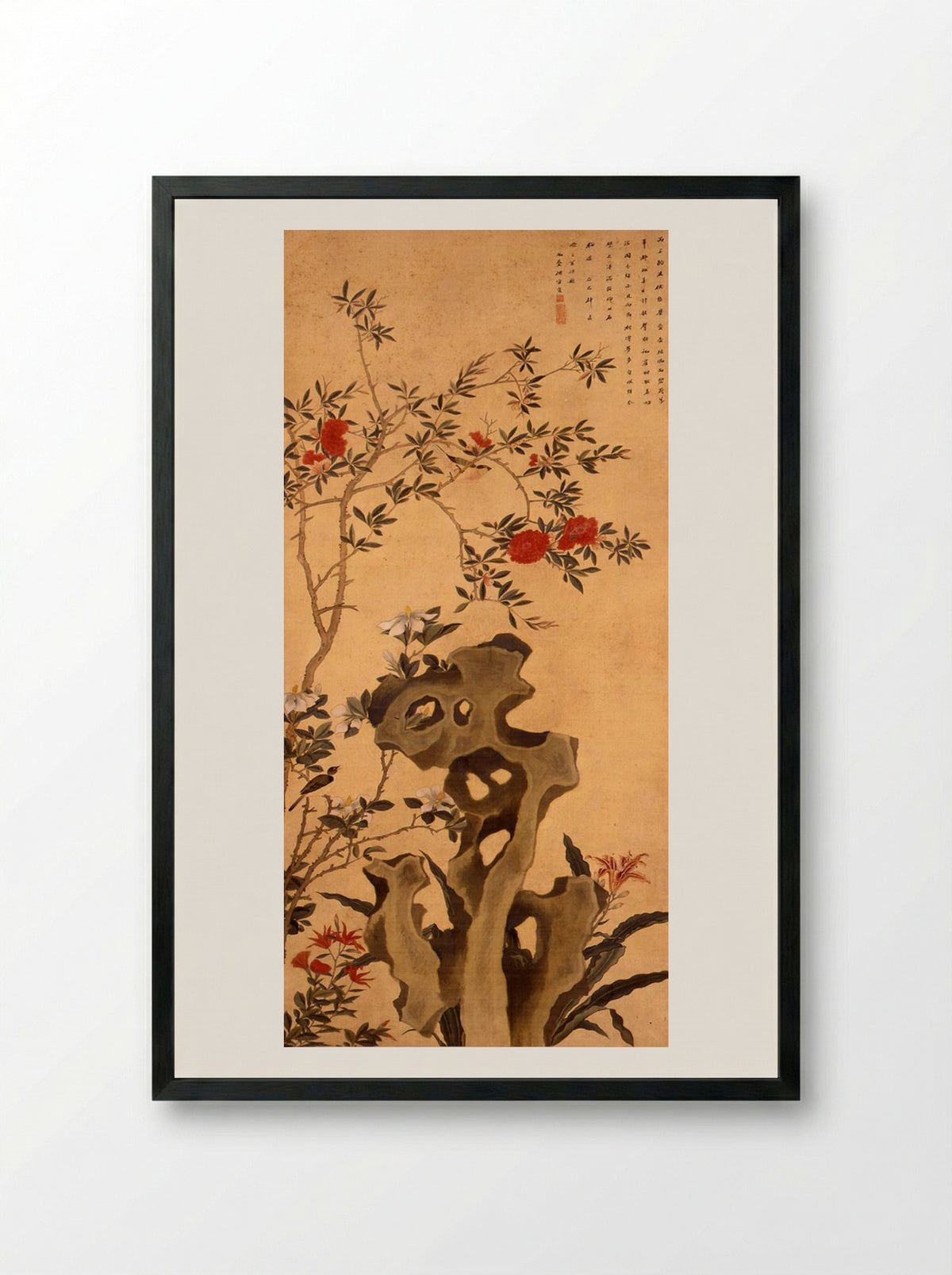 Birds of the Seasons (Summer) - Shen Quan - Framed Print Black