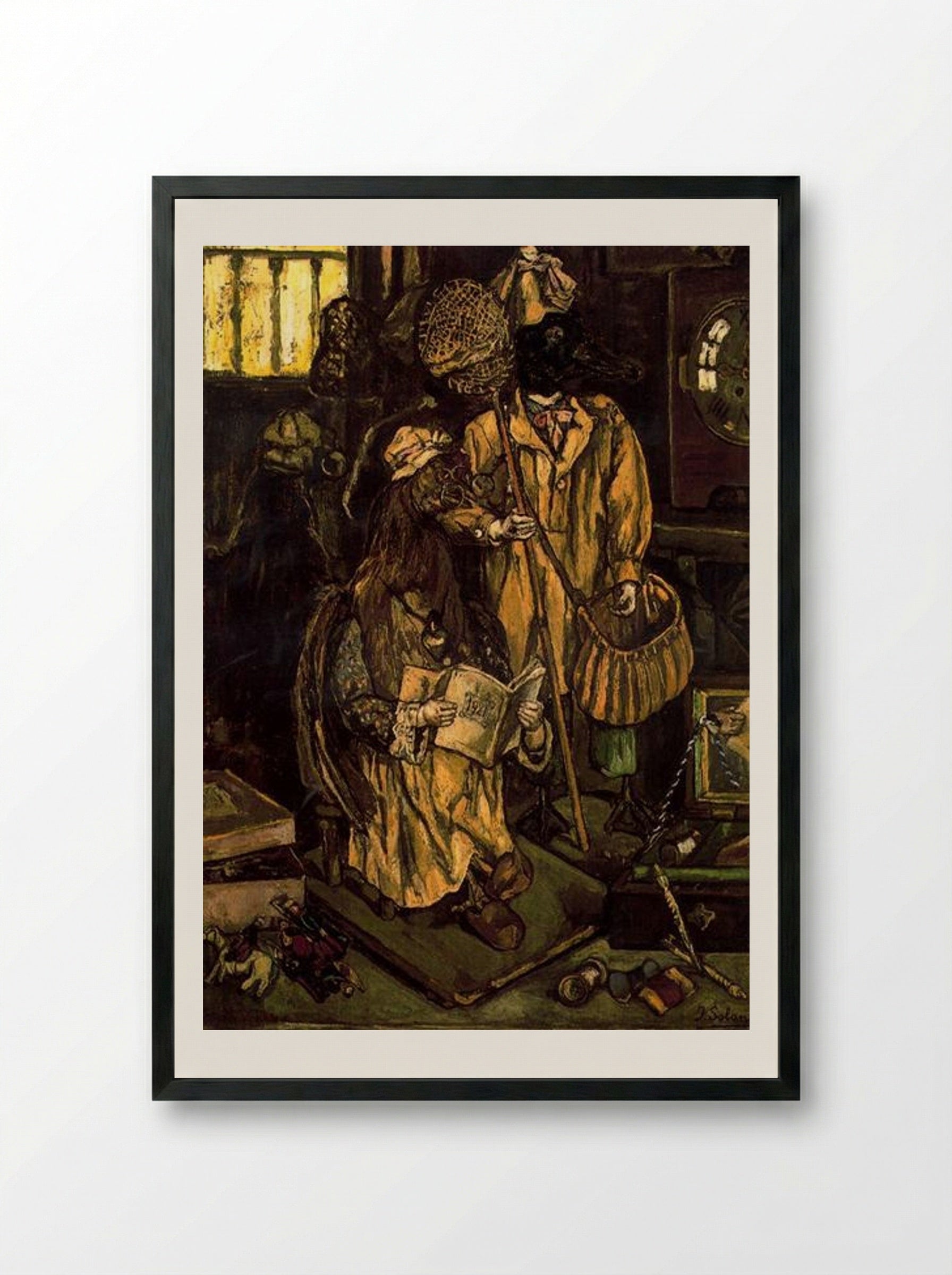 Birds - José Gutiérrez Solana - Framed Print Black
