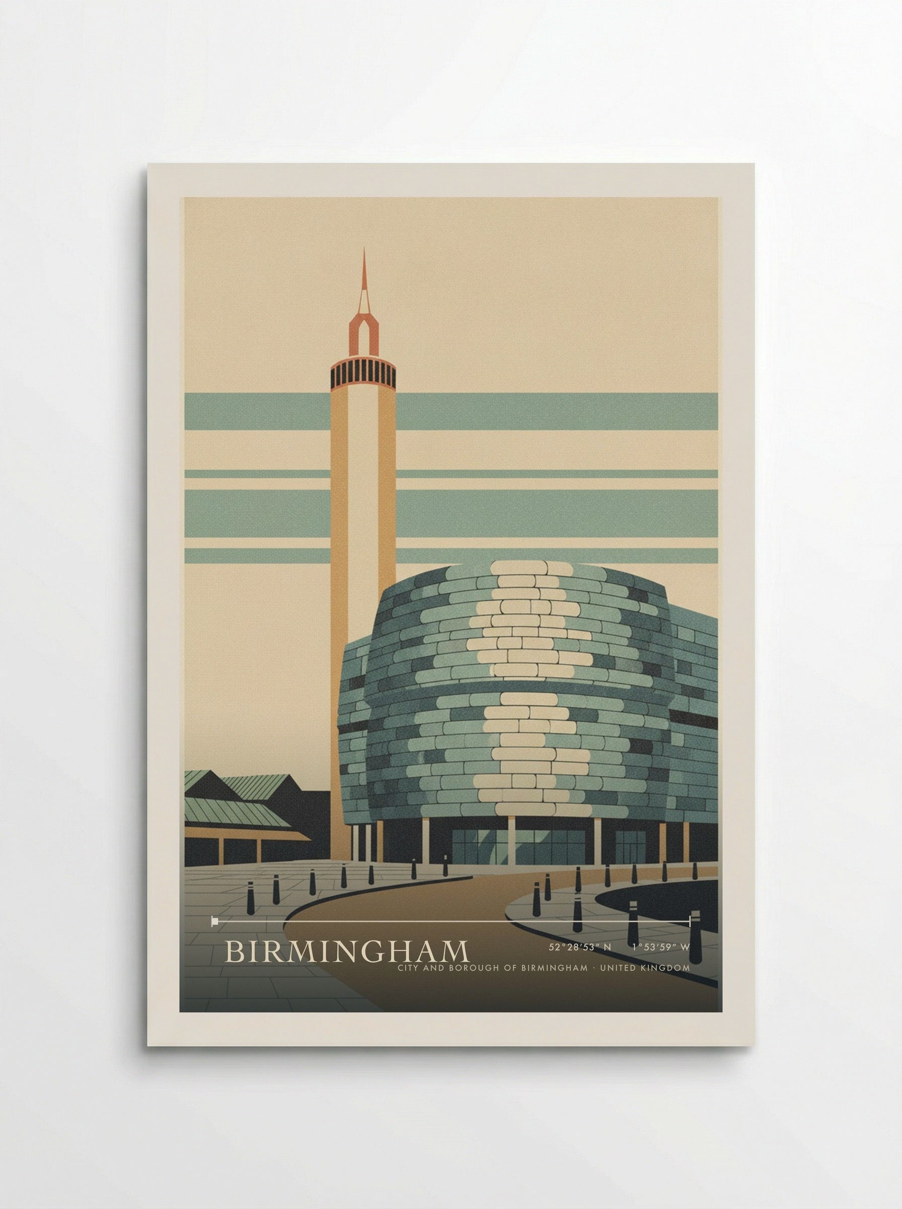 Birmingham City and Borough of Birmingham United Kingdom Travel Poster - Poster
