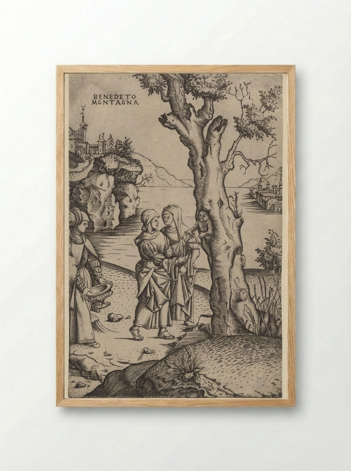 Birth of Adonis - Benedetto Montagna - Framed Print Wood