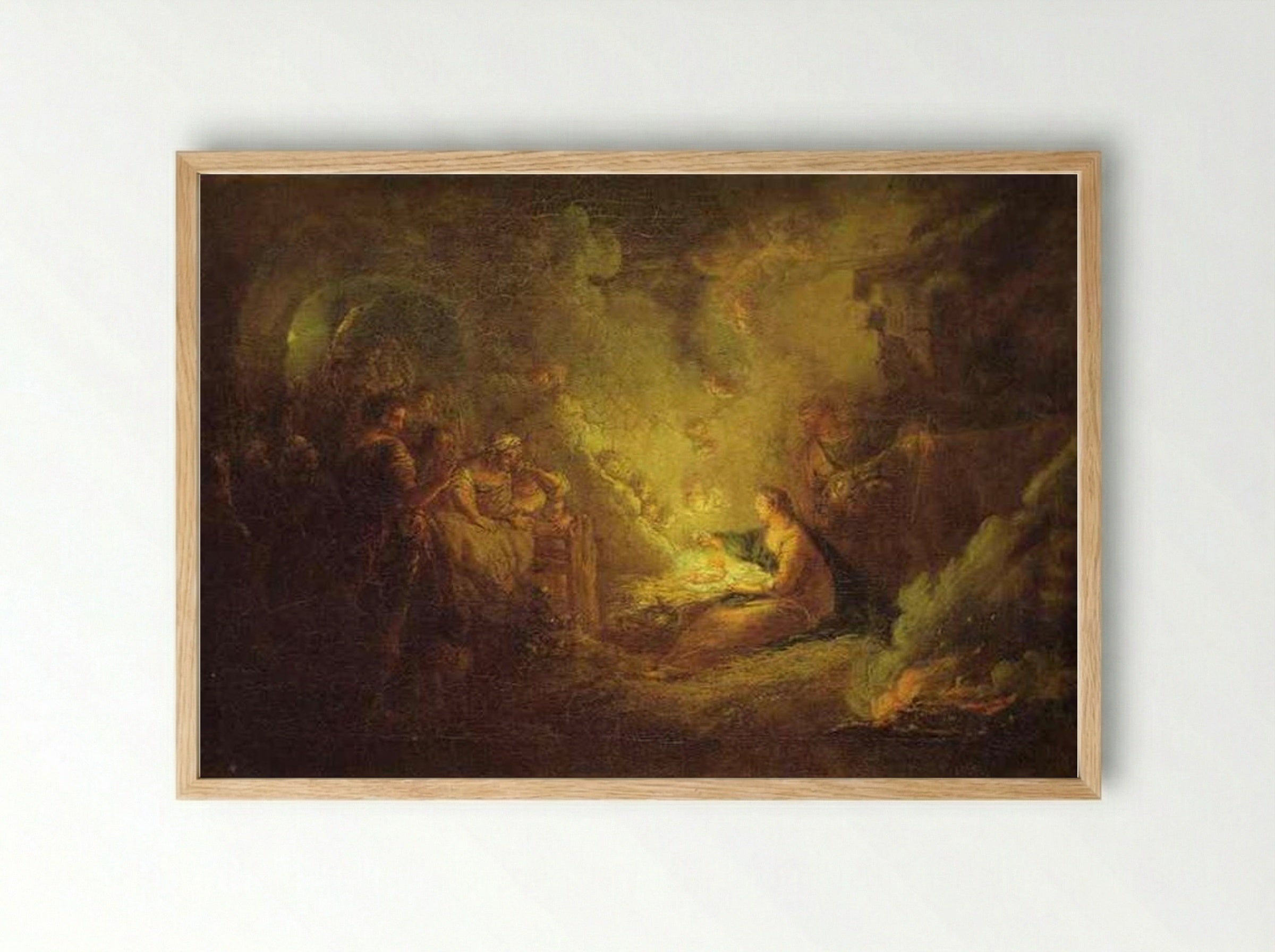 Birth of Christ - Antoine Pesne - Framed Print Wood