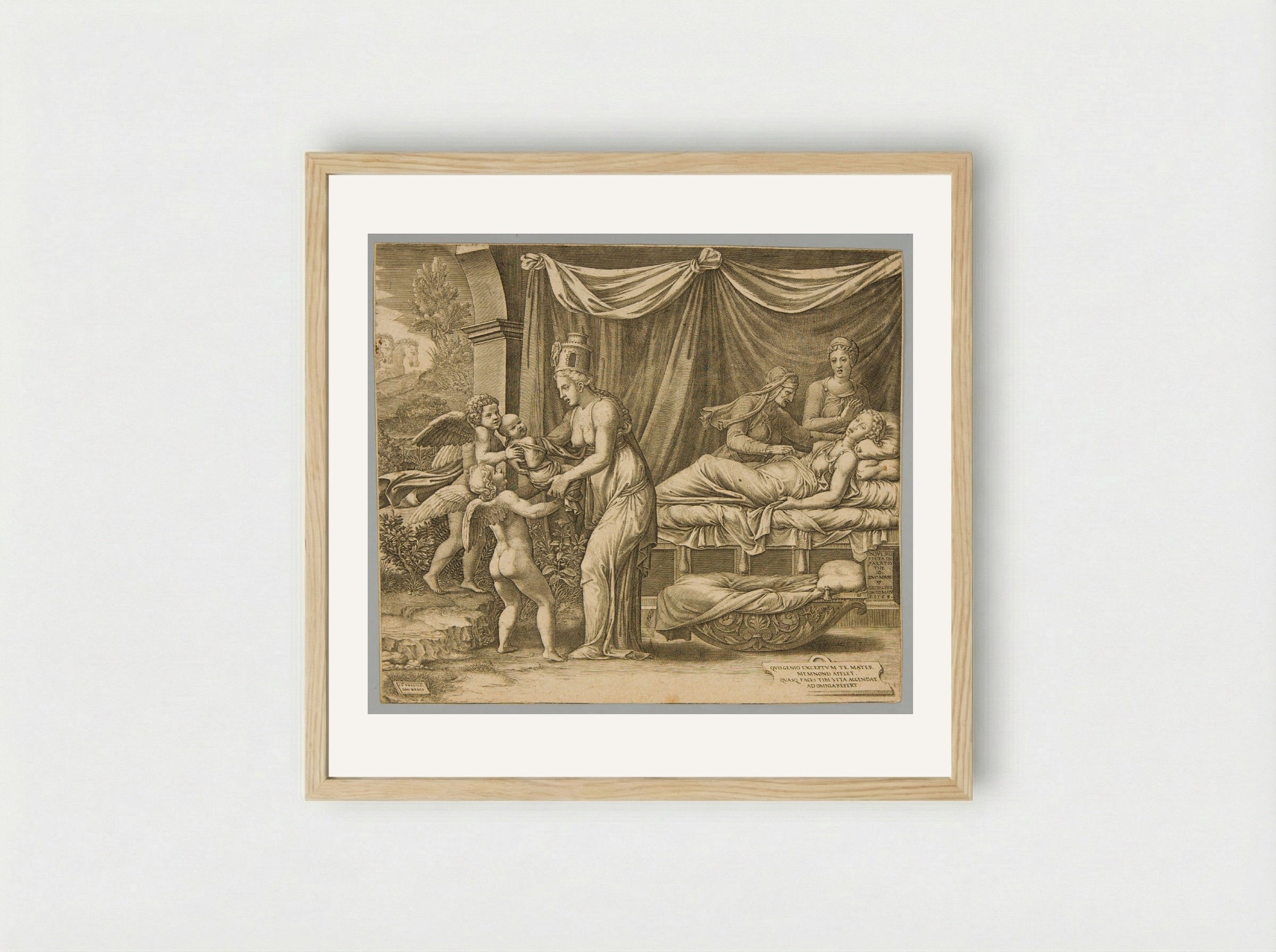 Birth of Memnon - Giorgio Ghisi - Framed Print Wood