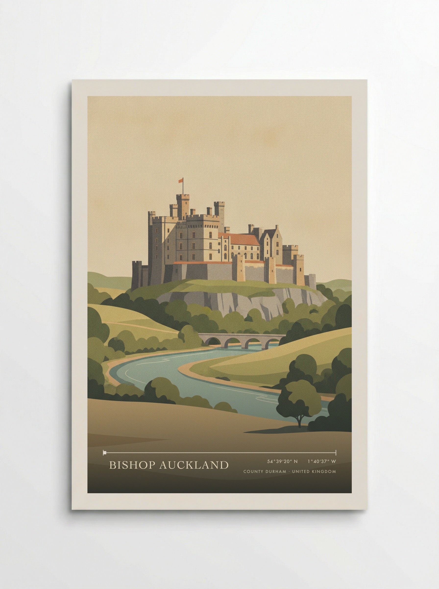 Bishop Auckland County Durham United Kingdom Travel Poster - Poster