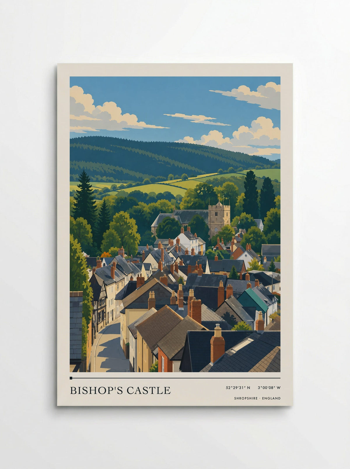 Bishop's Castle, Shropshire | Travel Poster - Poster