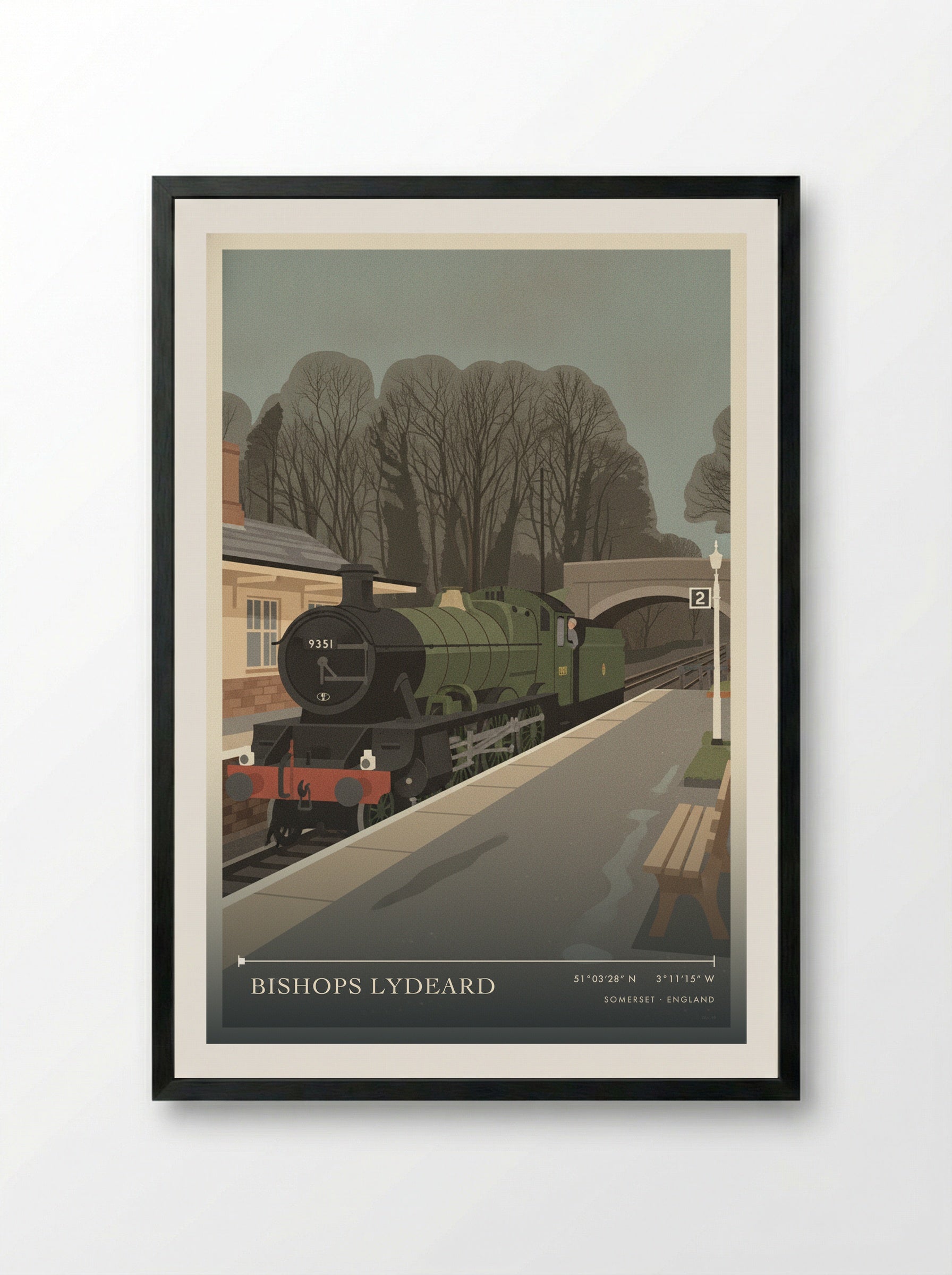 Bishops Lydeard Somerset England Travel Poster - Framed Print Black