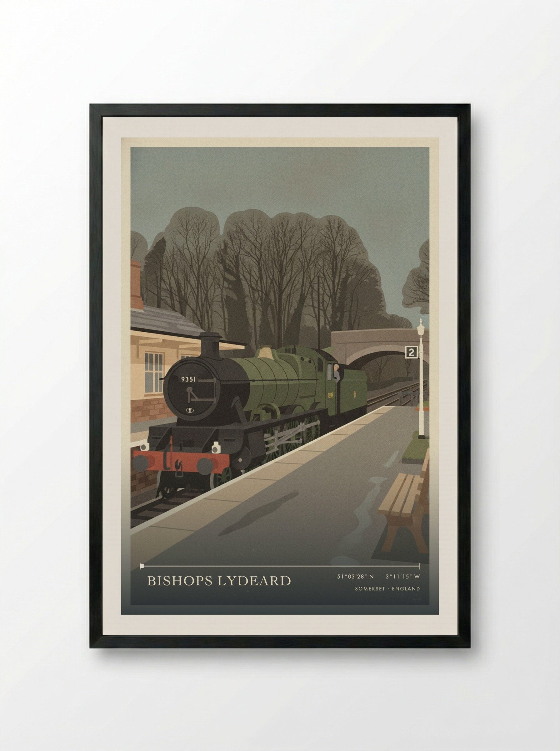 Bishops Lydeard Somerset England Travel Poster - Framed Print Black
