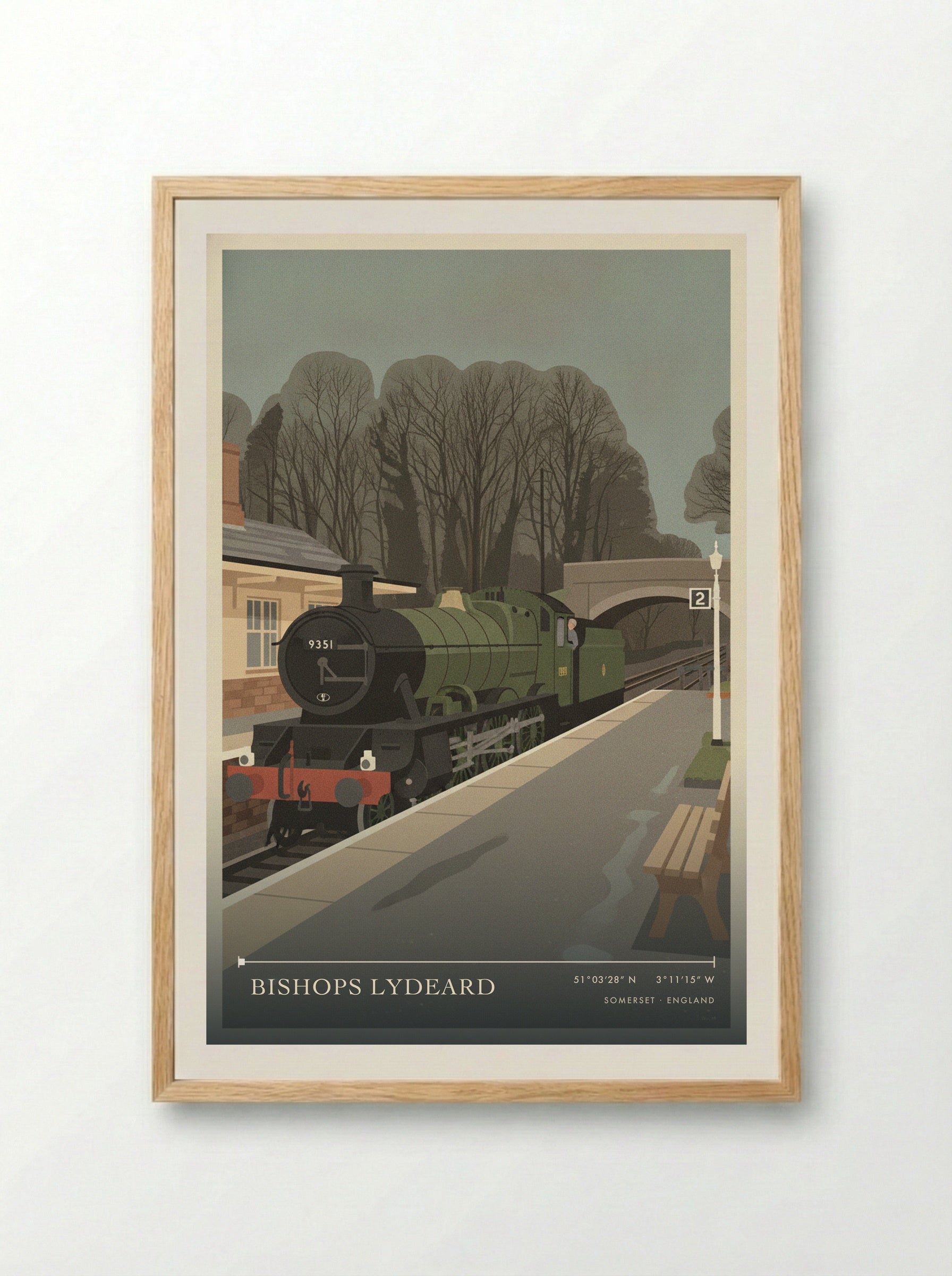 Bishops Lydeard Somerset England Travel Poster - Framed Print Wood