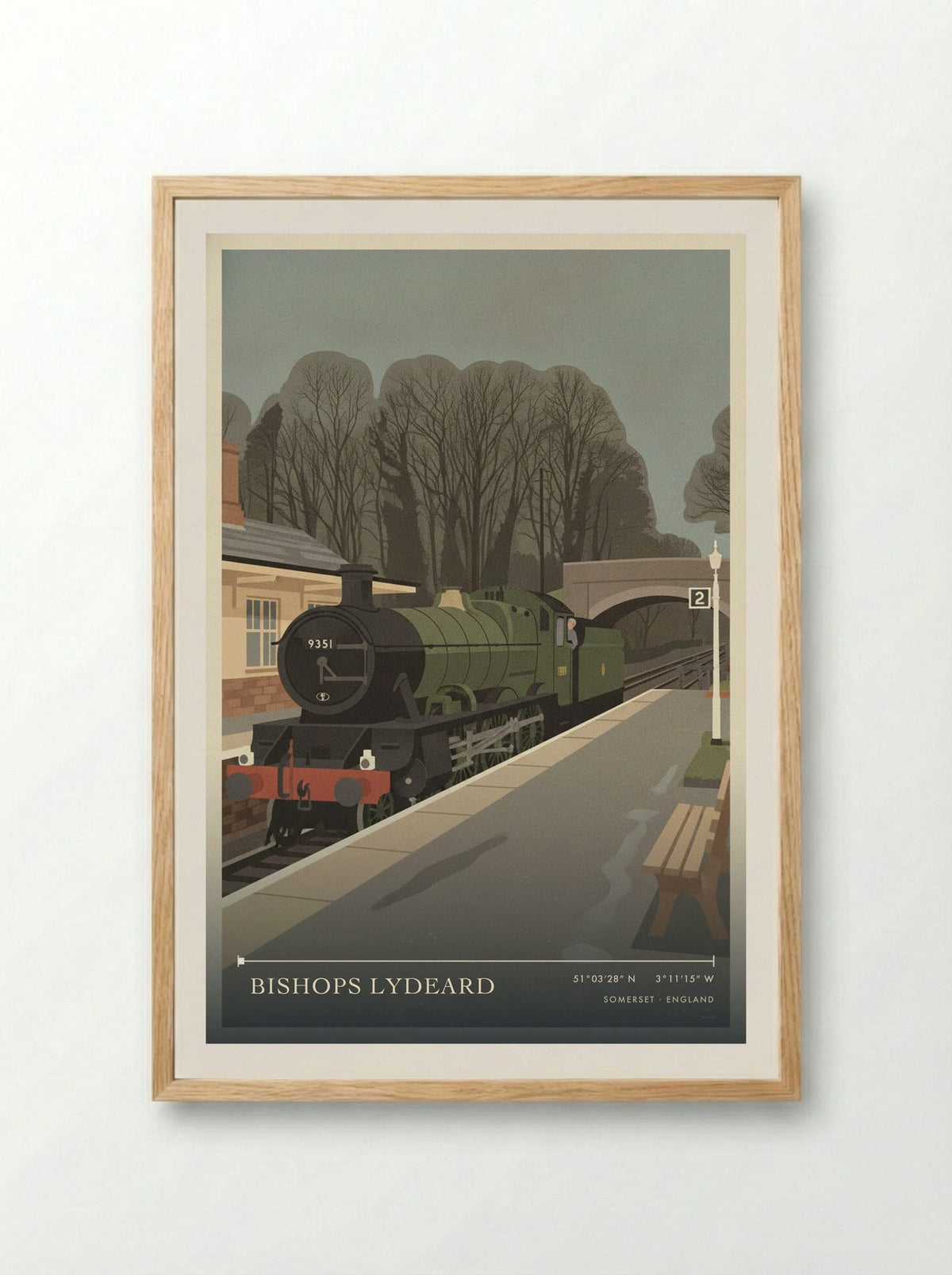 Bishops Lydeard Somerset England Travel Poster - Framed Print Wood