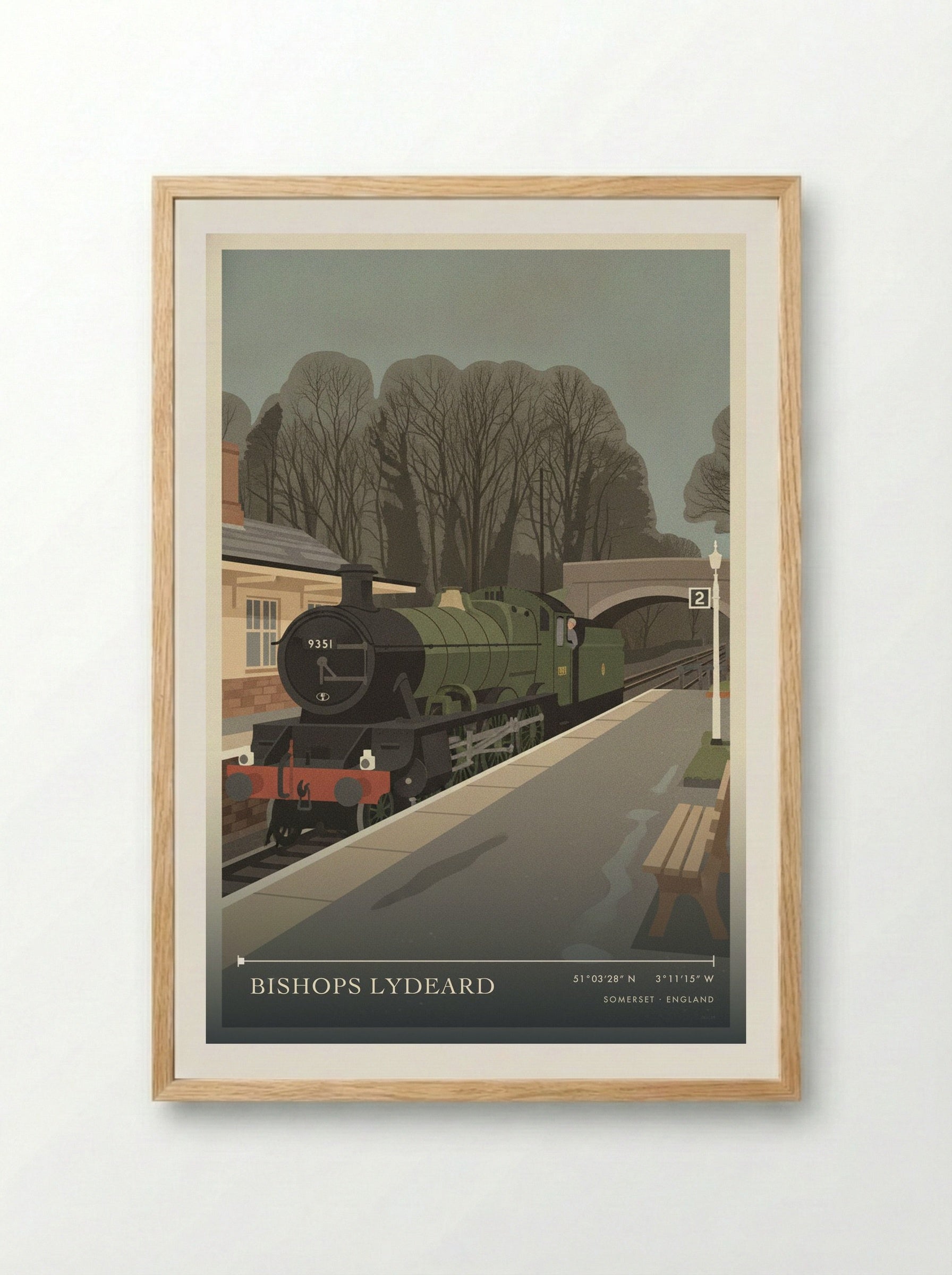 Bishops Lydeard Somerset England Travel Poster - Framed Print Wood