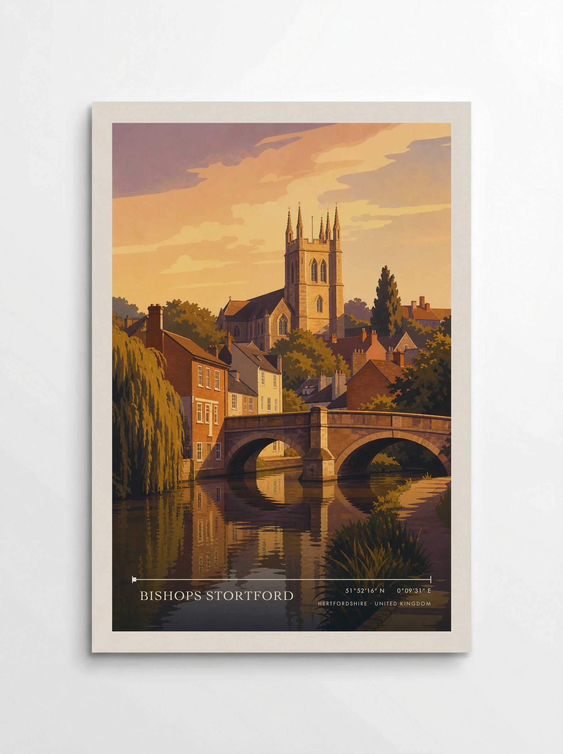 Bishops Stortford Hertfordshire United Kingdom Travel Poster - Poster