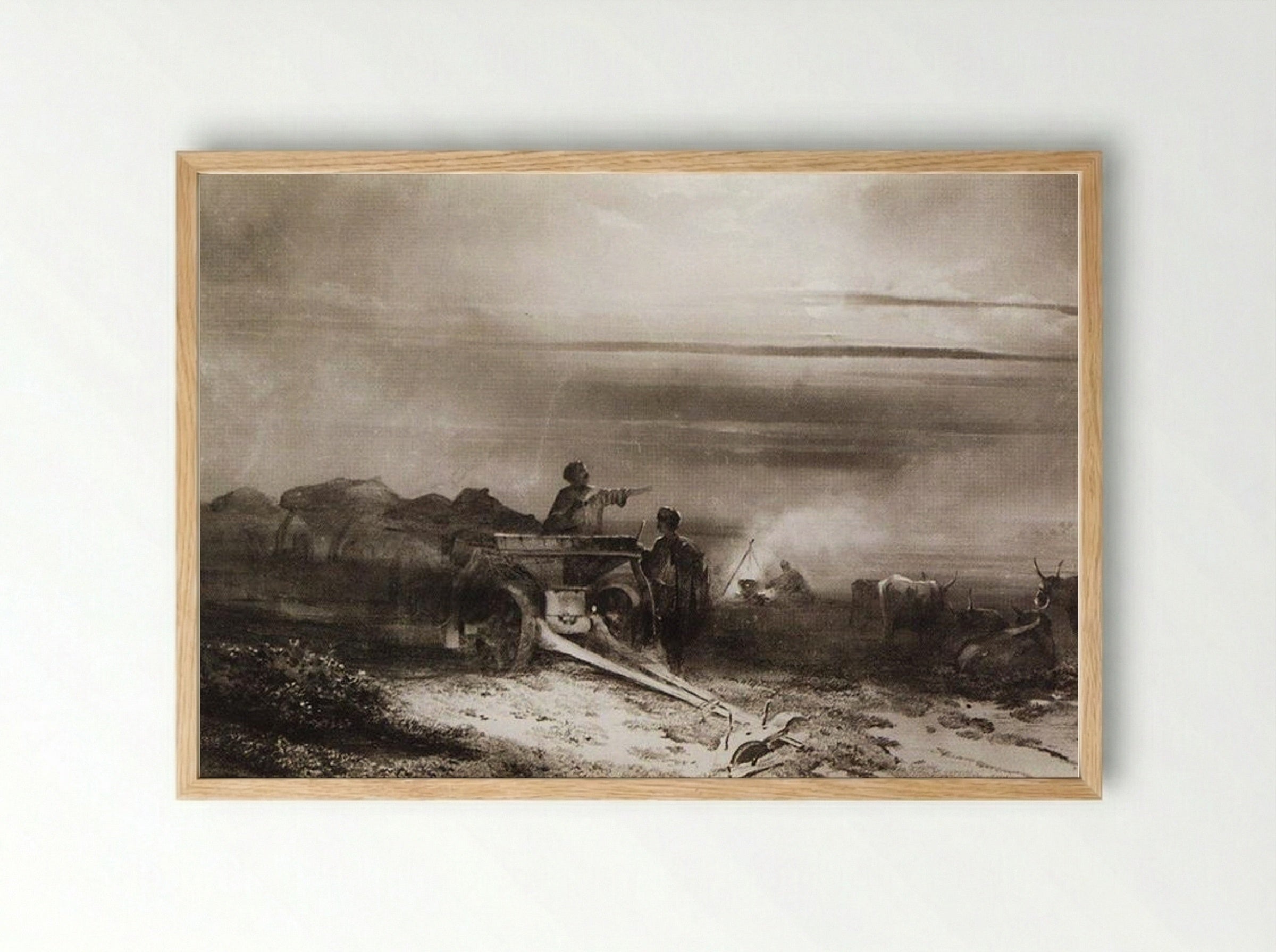 Bivouac in the Desert Convoy - Aleksey Savrasov - Framed Print Wood