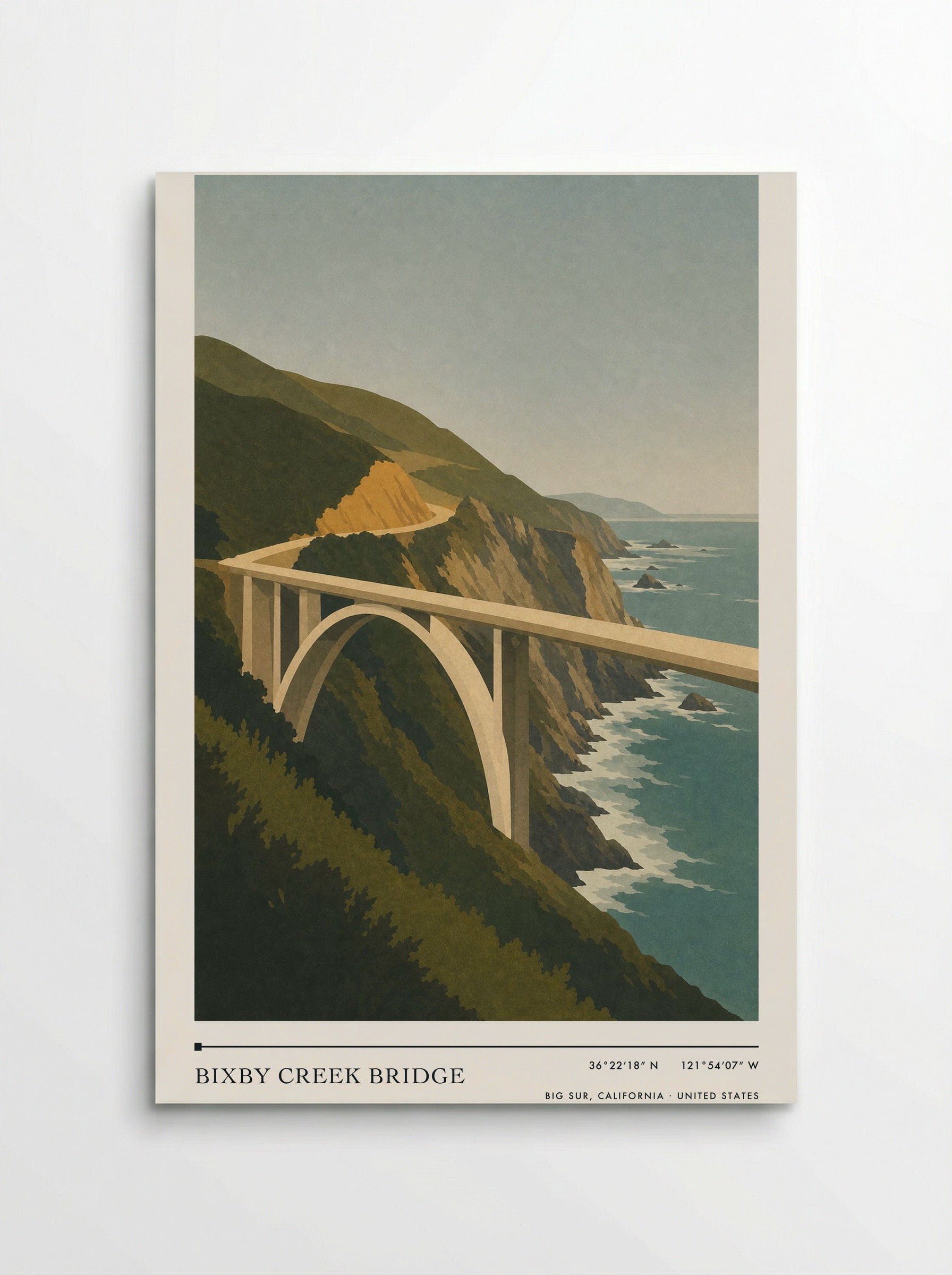 Bixby Creek Bridge Travel Poster Artwork - Poster
