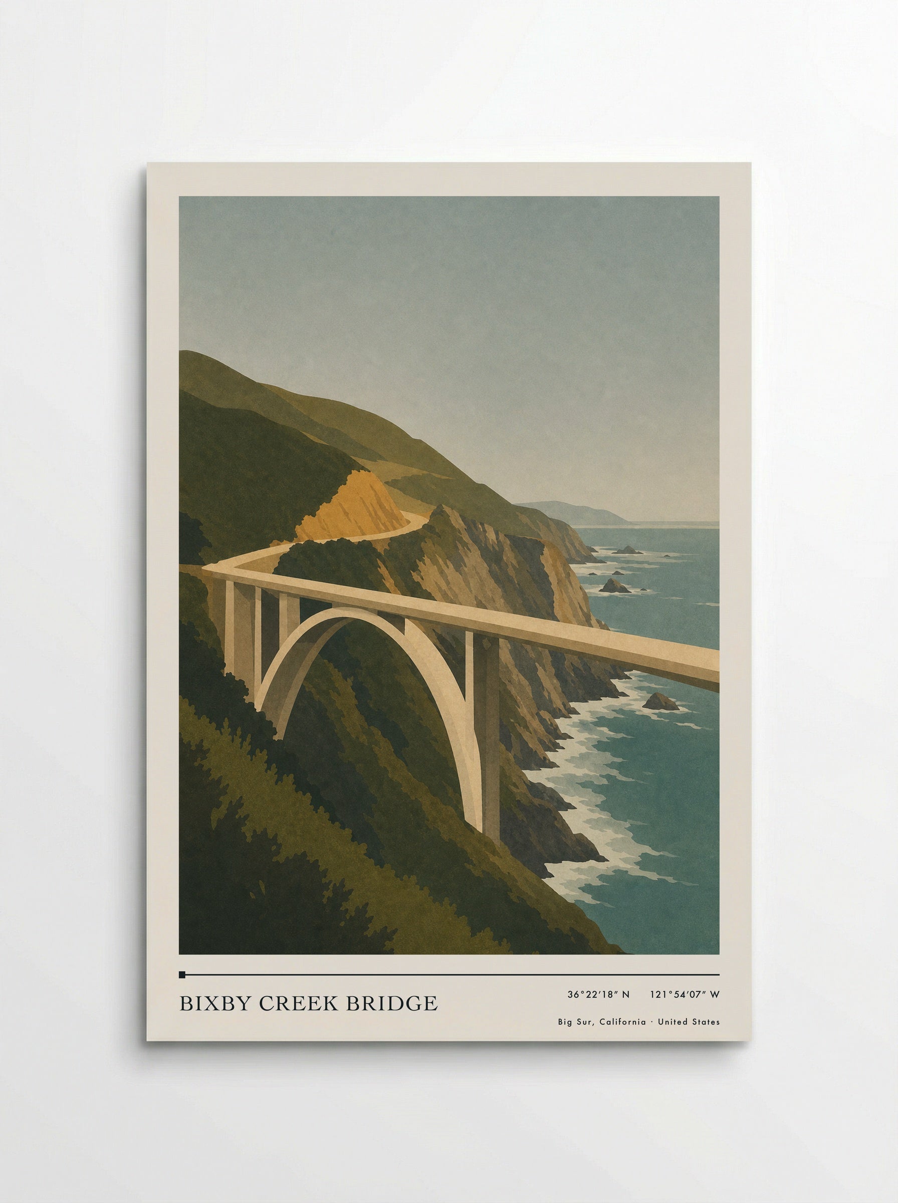 Bixby Creek Bridge Travel Poster Artwork - Poster