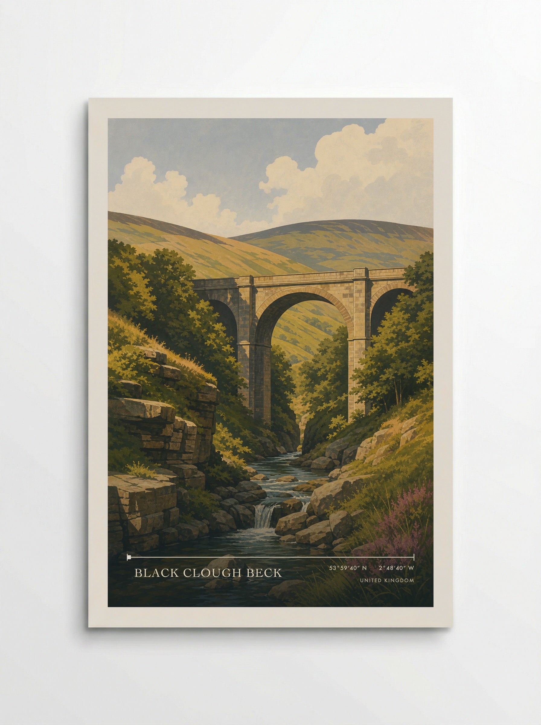 Black Clough Beck United Kingdom Travel Poster - Poster