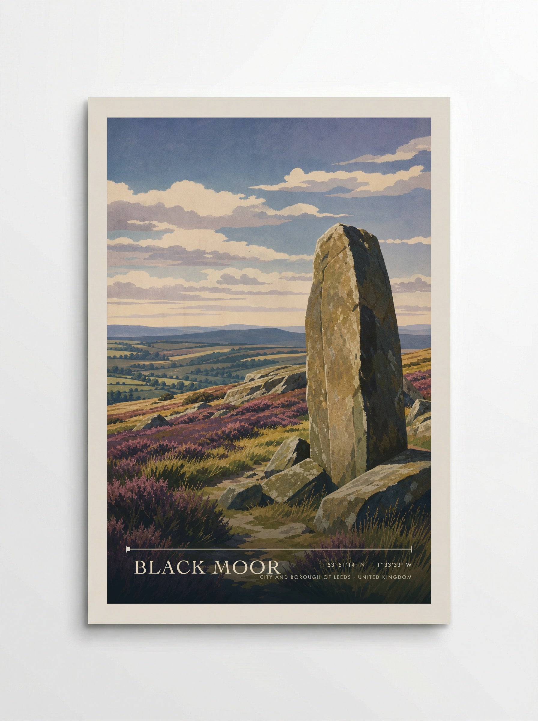 Black Moor City and Borough of Leeds United Kingdom Travel Poster - Poster