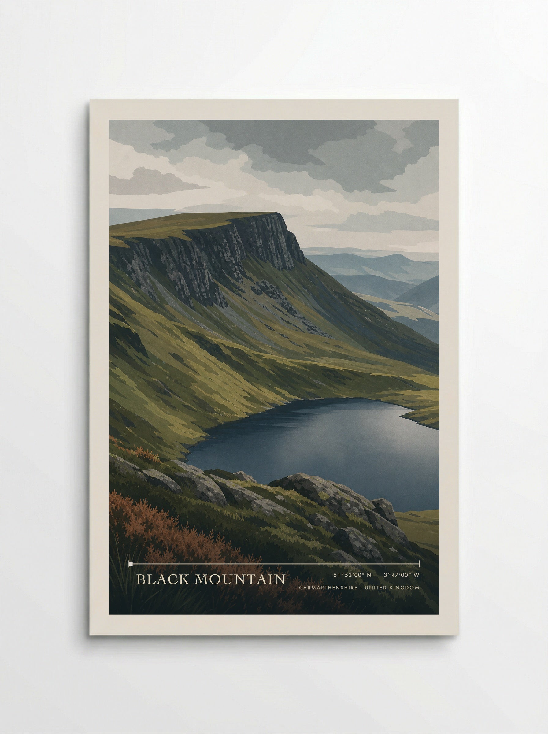 Black Mountain Carmarthenshire United Kingdom Travel Poster - Poster