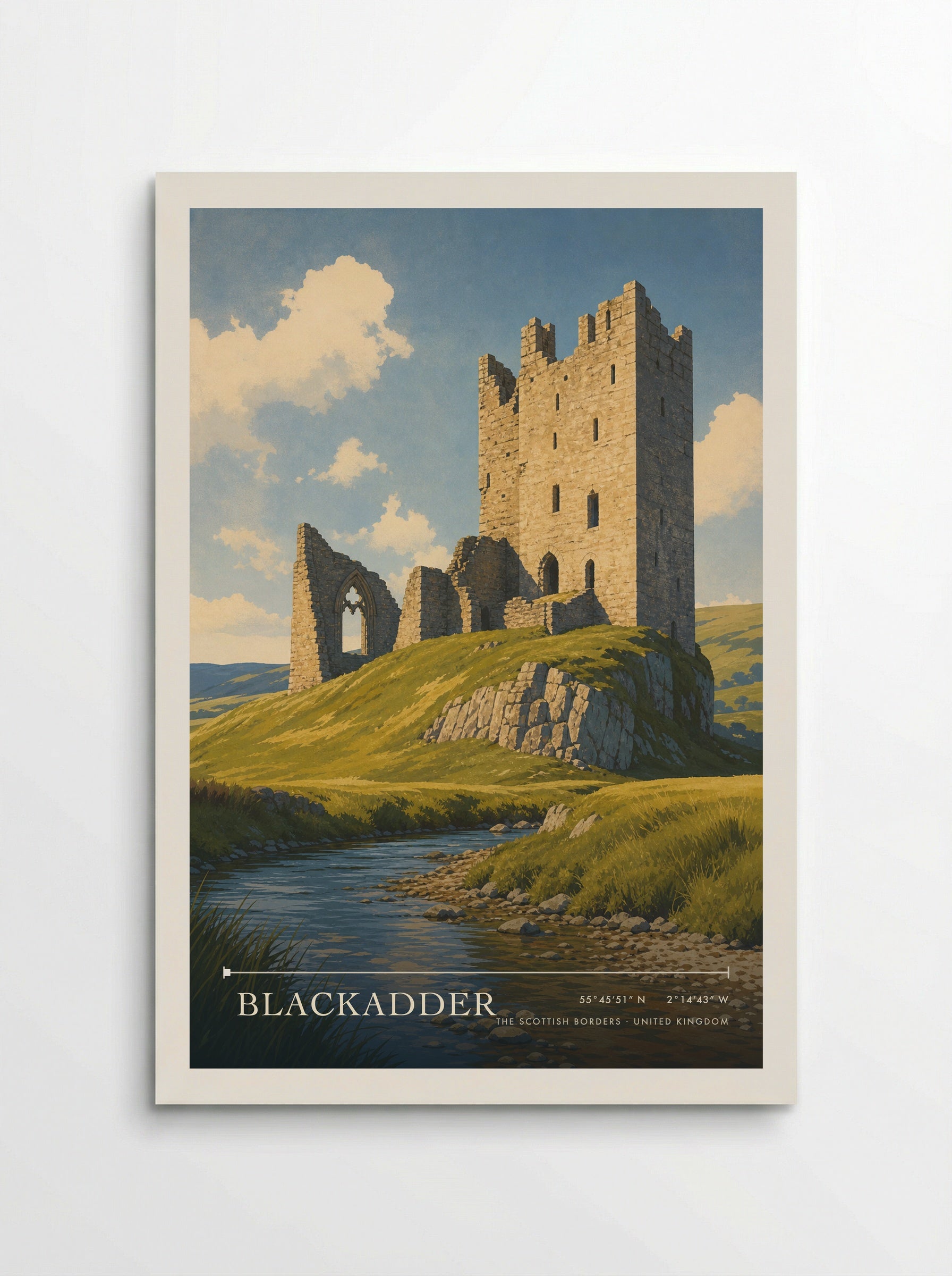 Blackadder The Scottish Borders United Kingdom Travel Poster - Poster