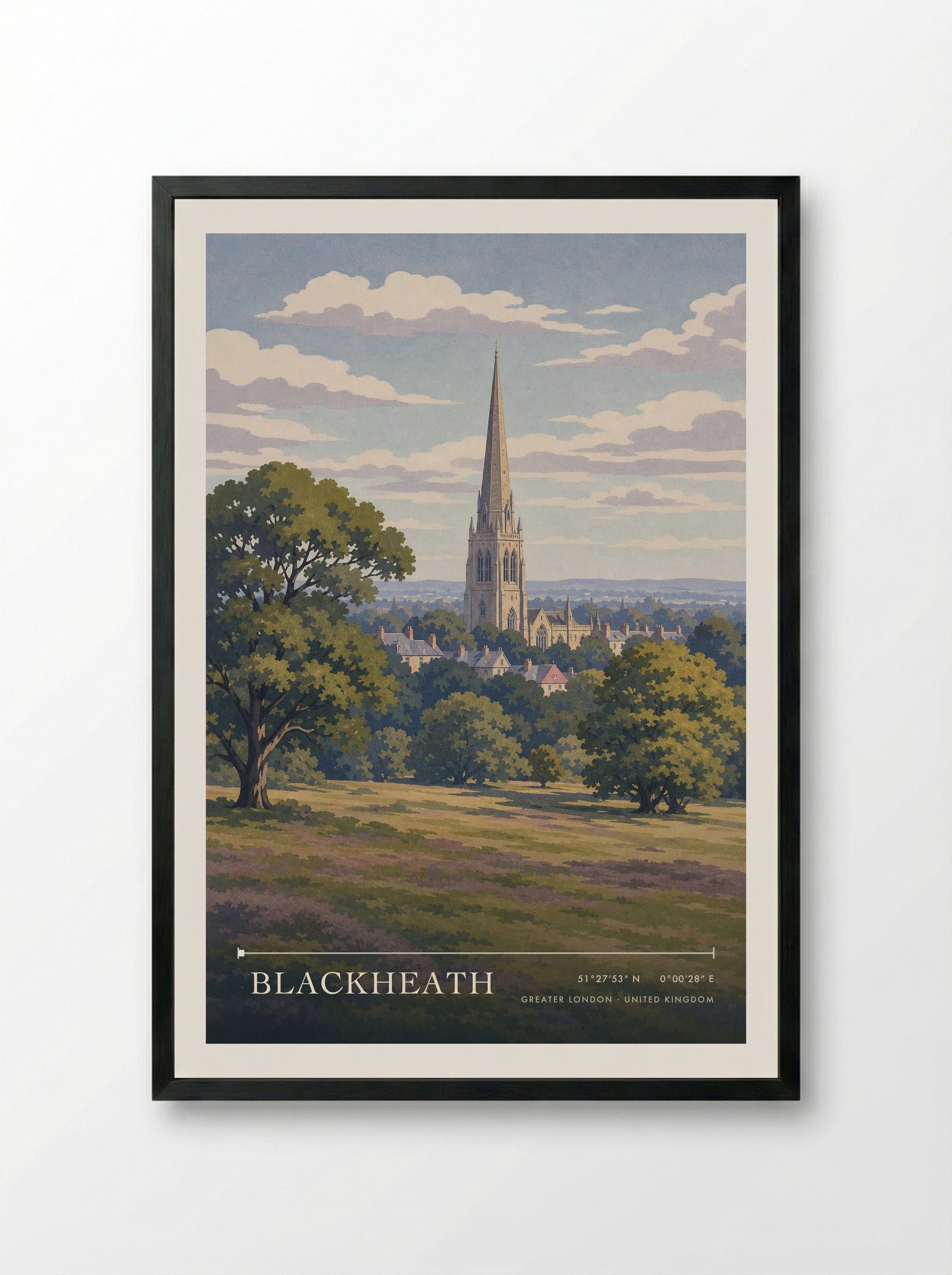Blackheath Greater London United Kingdom Travel Poster - Framed Print Black