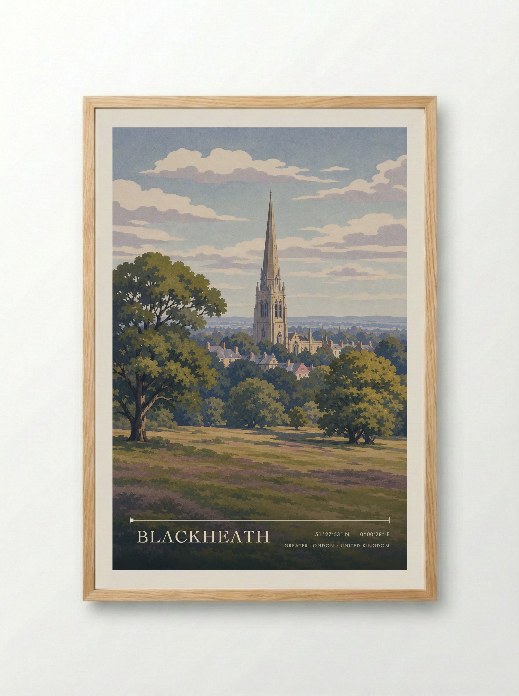 Blackheath Greater London United Kingdom Travel Poster - Framed Print Wood