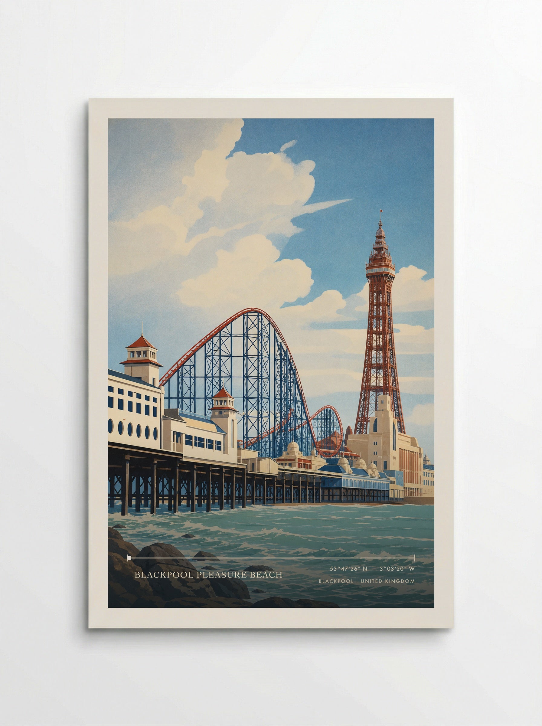 Blackpool Pleasure Beach United Kingdom Travel Poster - Poster