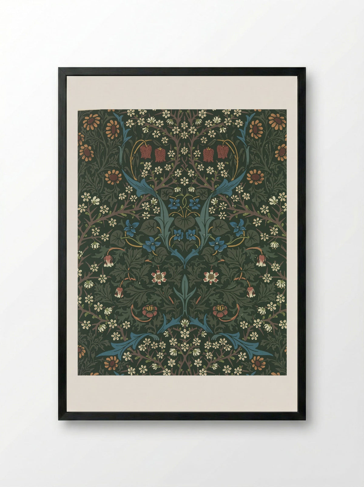 Blackthorn - William Morris - Framed Print Black