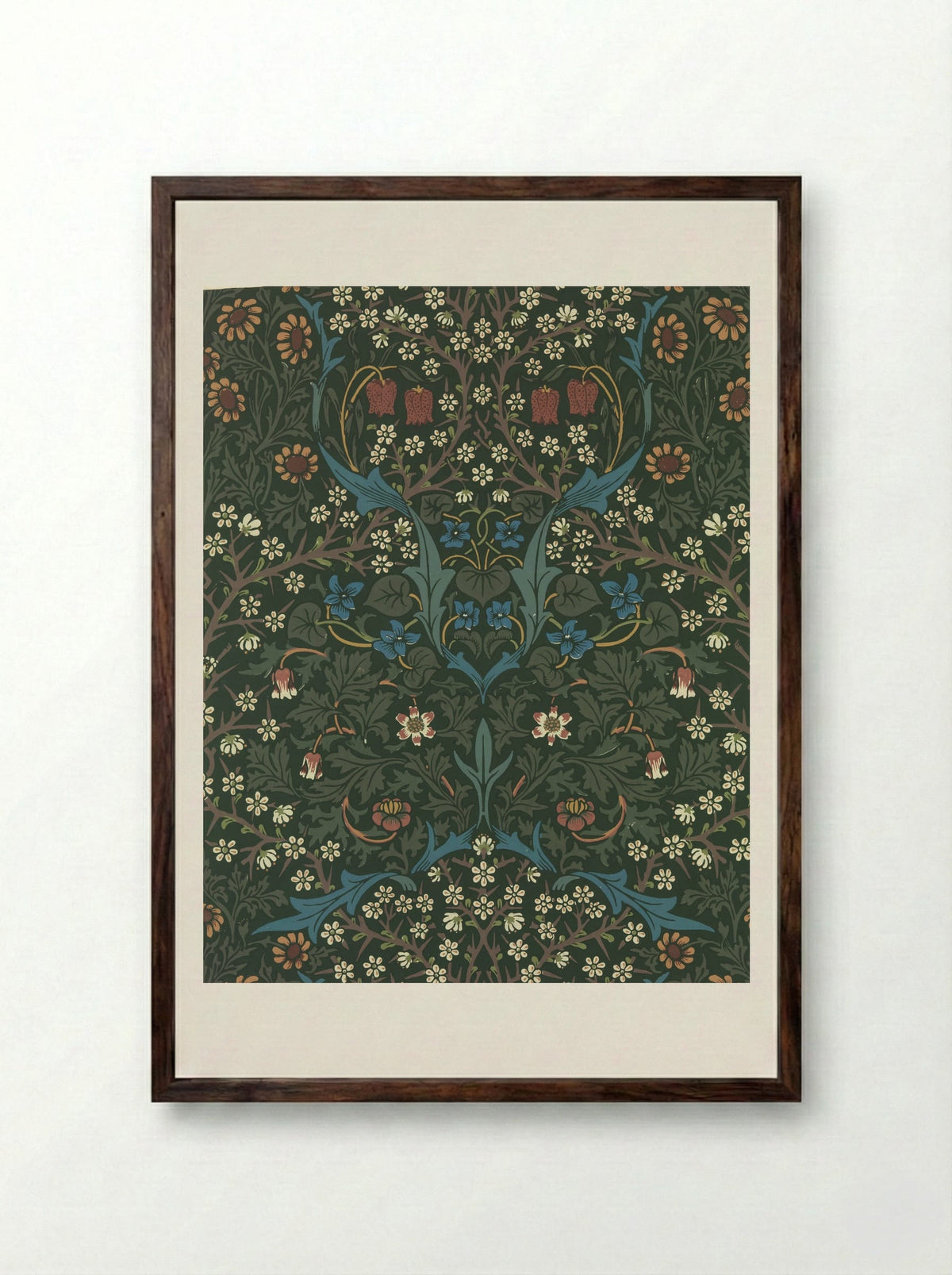 Blackthorn - William Morris - Framed Print Dark Wood