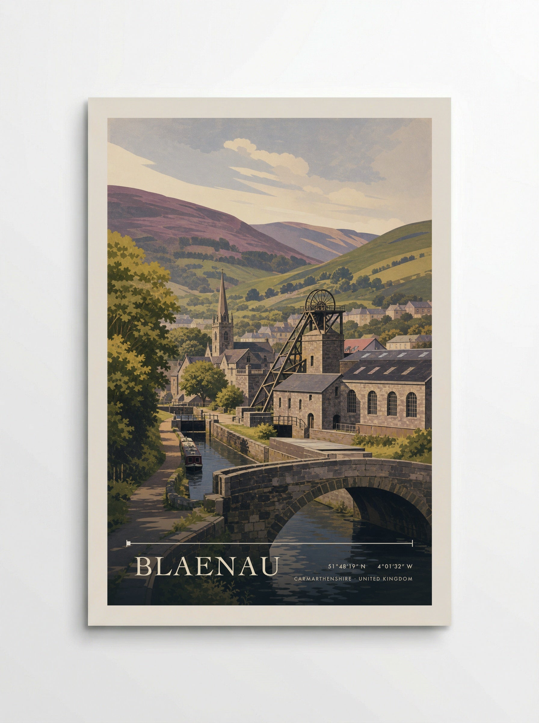 Blaenau Carmarthenshire United Kingdom Travel Poster - Poster