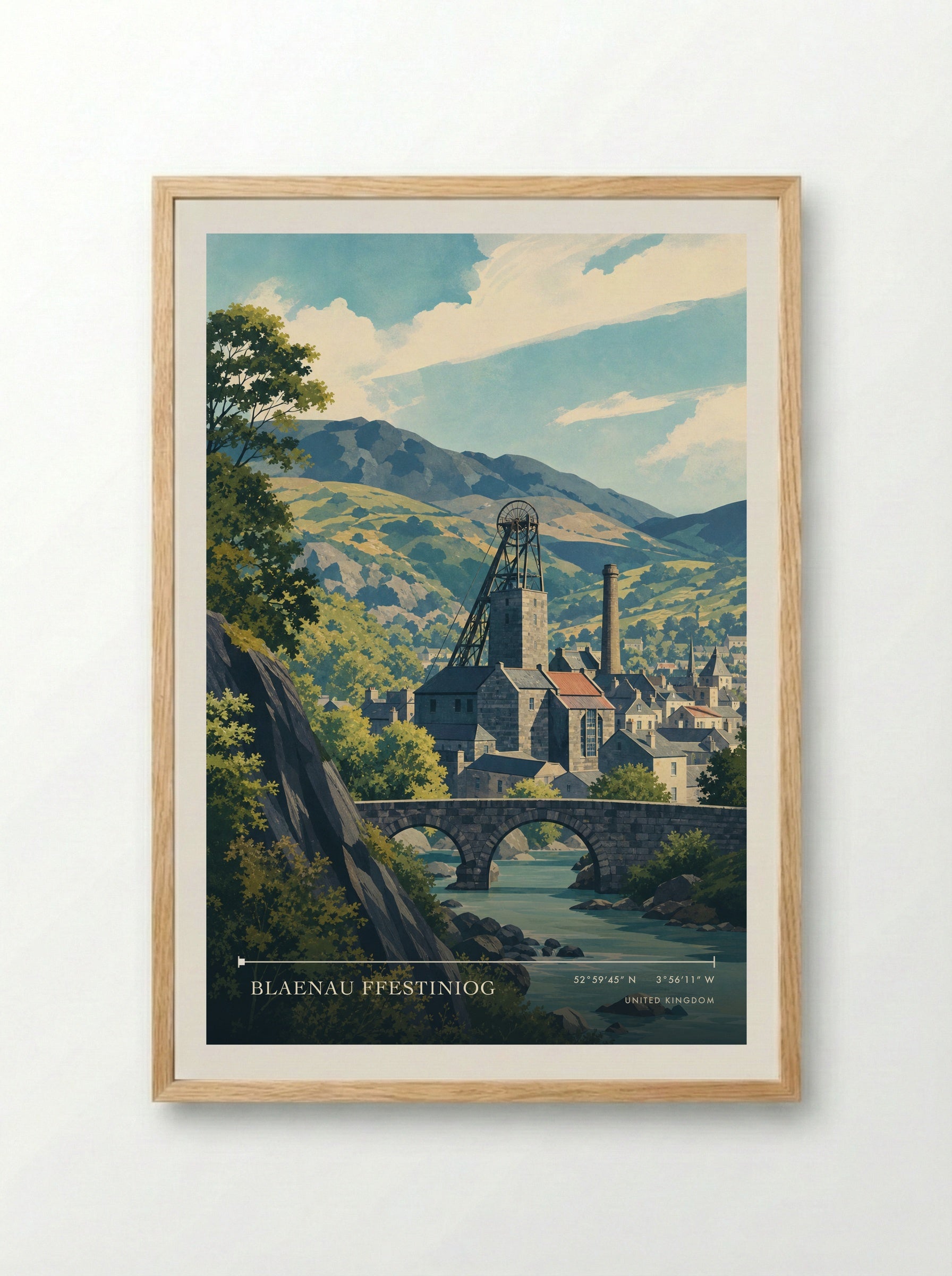 Blaenau Ffestiniog United Kingdom Travel Poster - Framed Print Wood