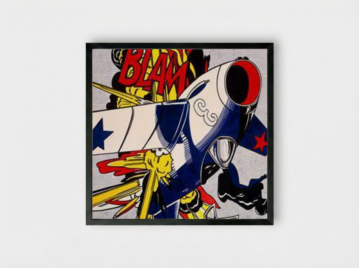 Blam - Roy Lichtenstein - Framed Print Black