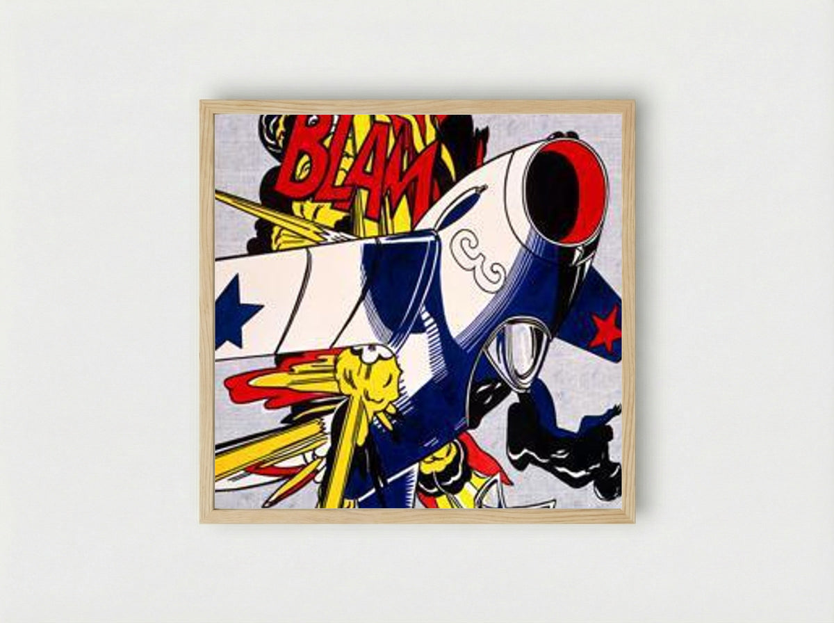Blam - Roy Lichtenstein - Framed Print Wood