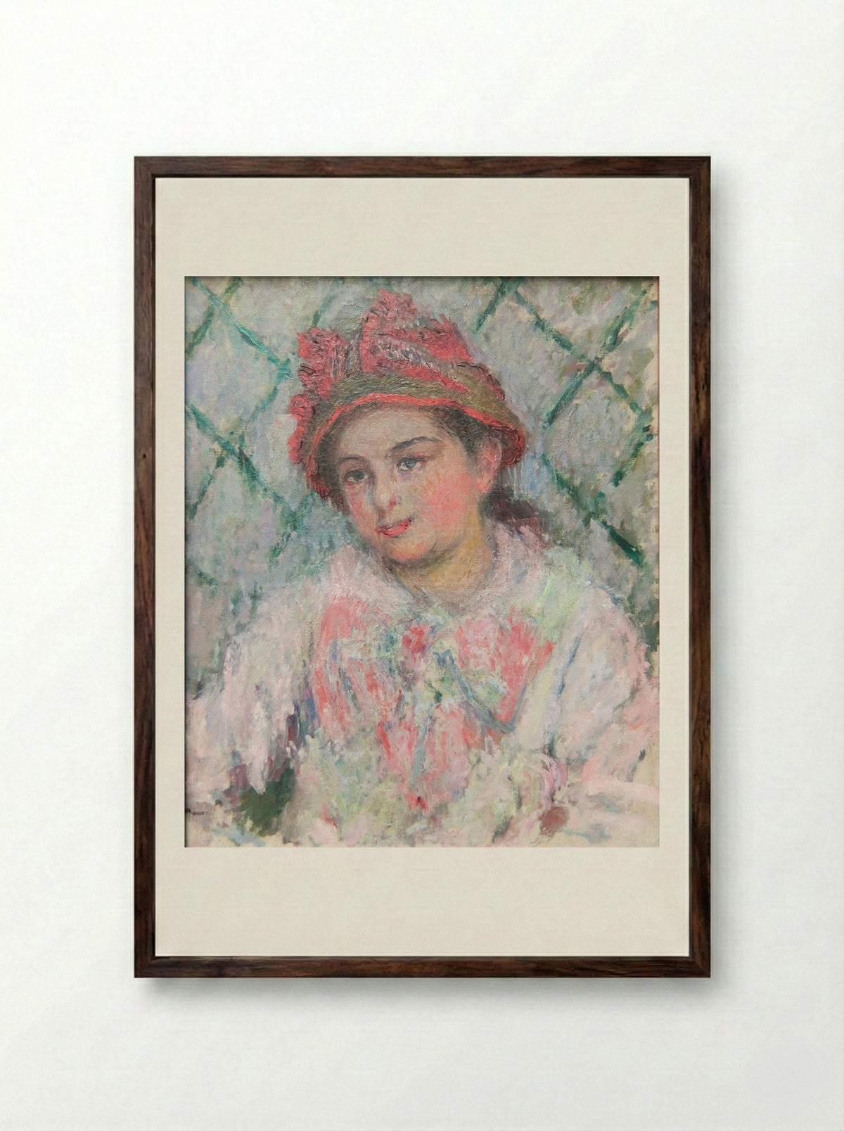 Blanche Hoschedé-Monet - Claude Monet - Framed Print Dark Wood