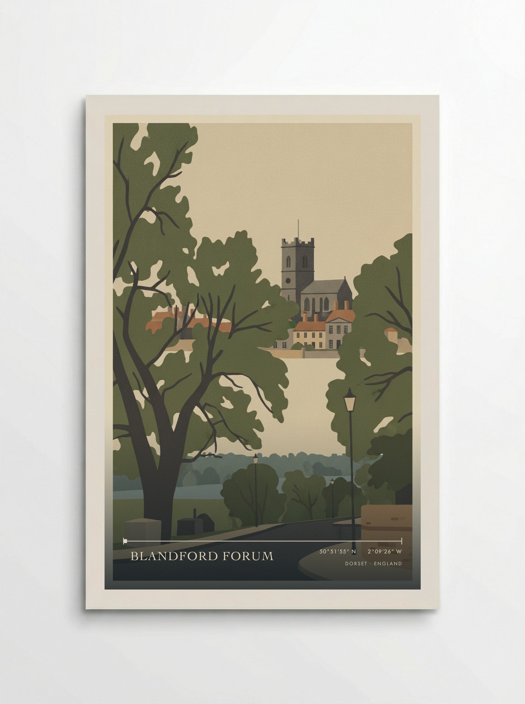 Blandford Forum Dorset England Travel Poster - Poster