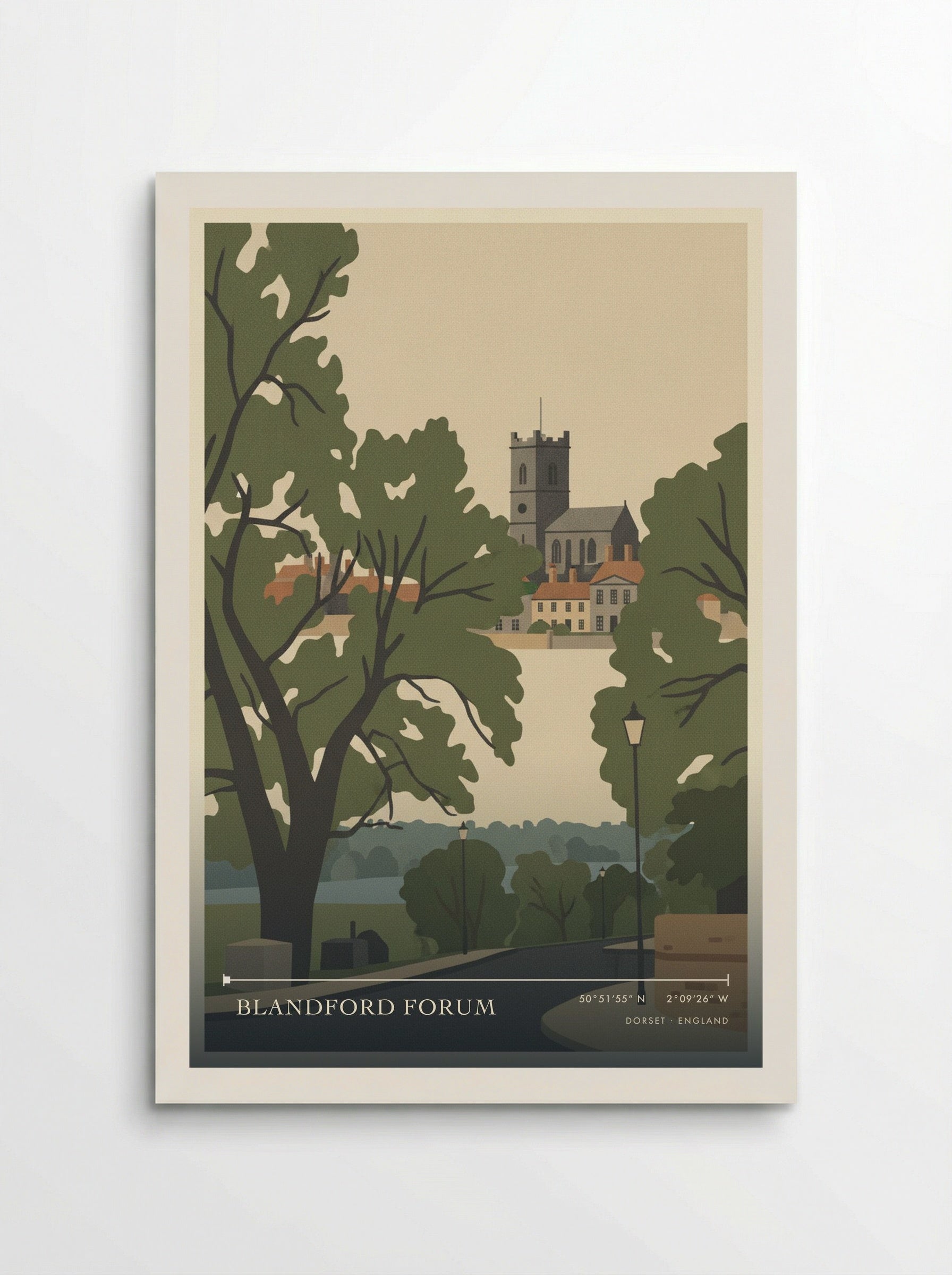 Blandford Forum Dorset England Travel Poster - Poster