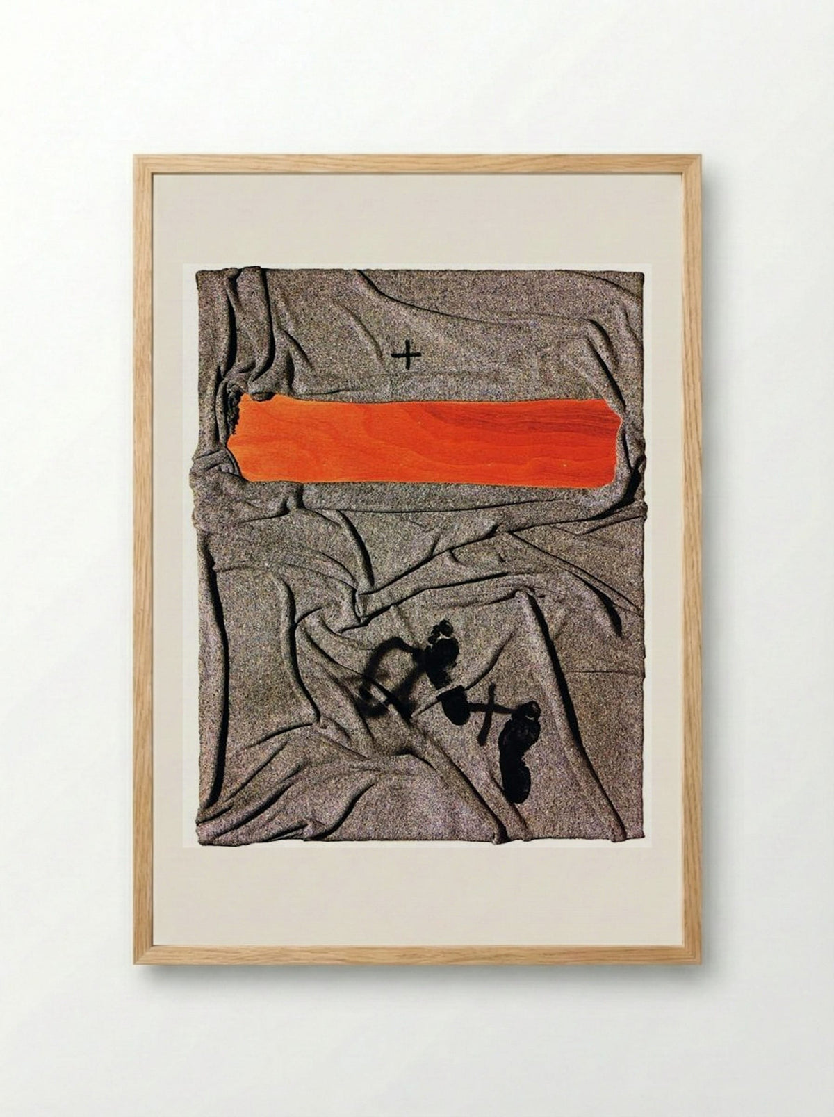 Blanket with tracks - Antoni Tàpies - Framed Print Wood