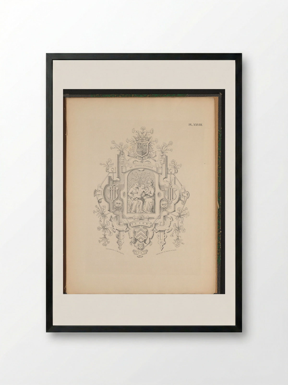 Blazoen van De Jennettebloeme (Lier) - L. van Peteghem - Framed Print Black