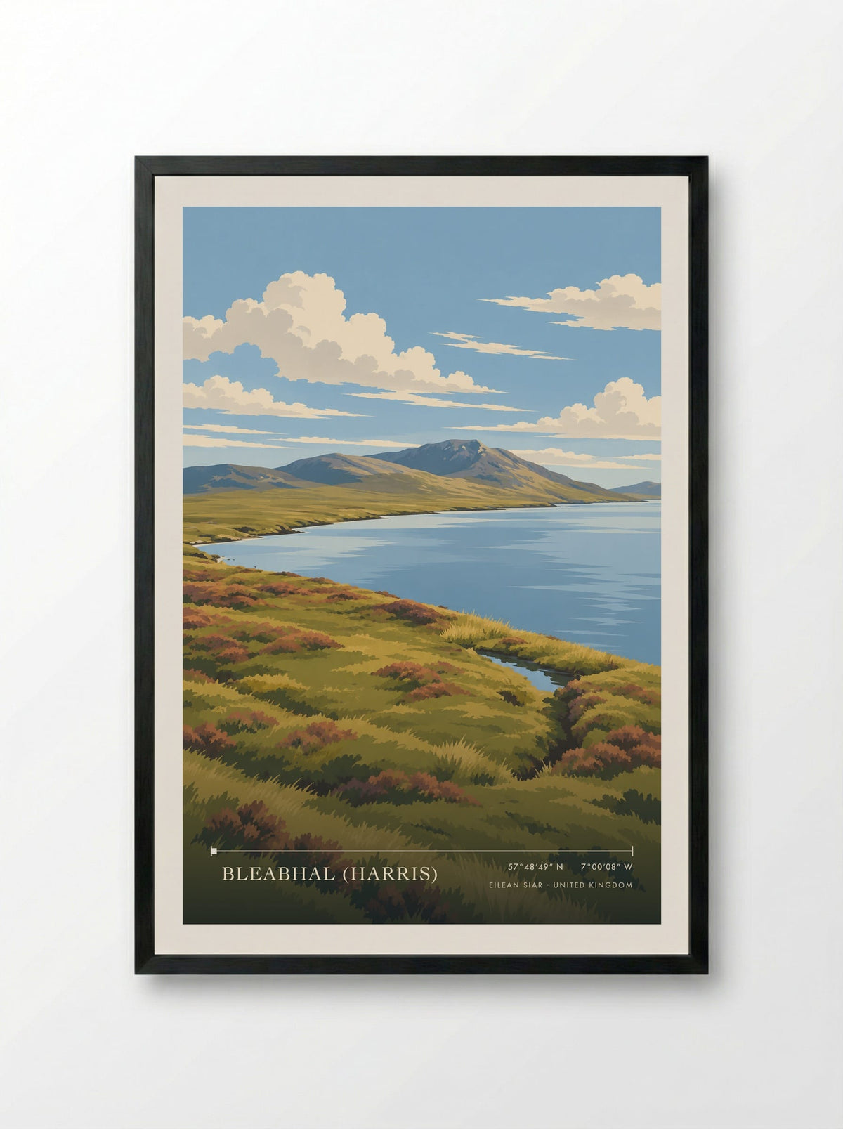 Bleabhal (Harris), Eilean Siar | Travel Poster - Framed Print Black