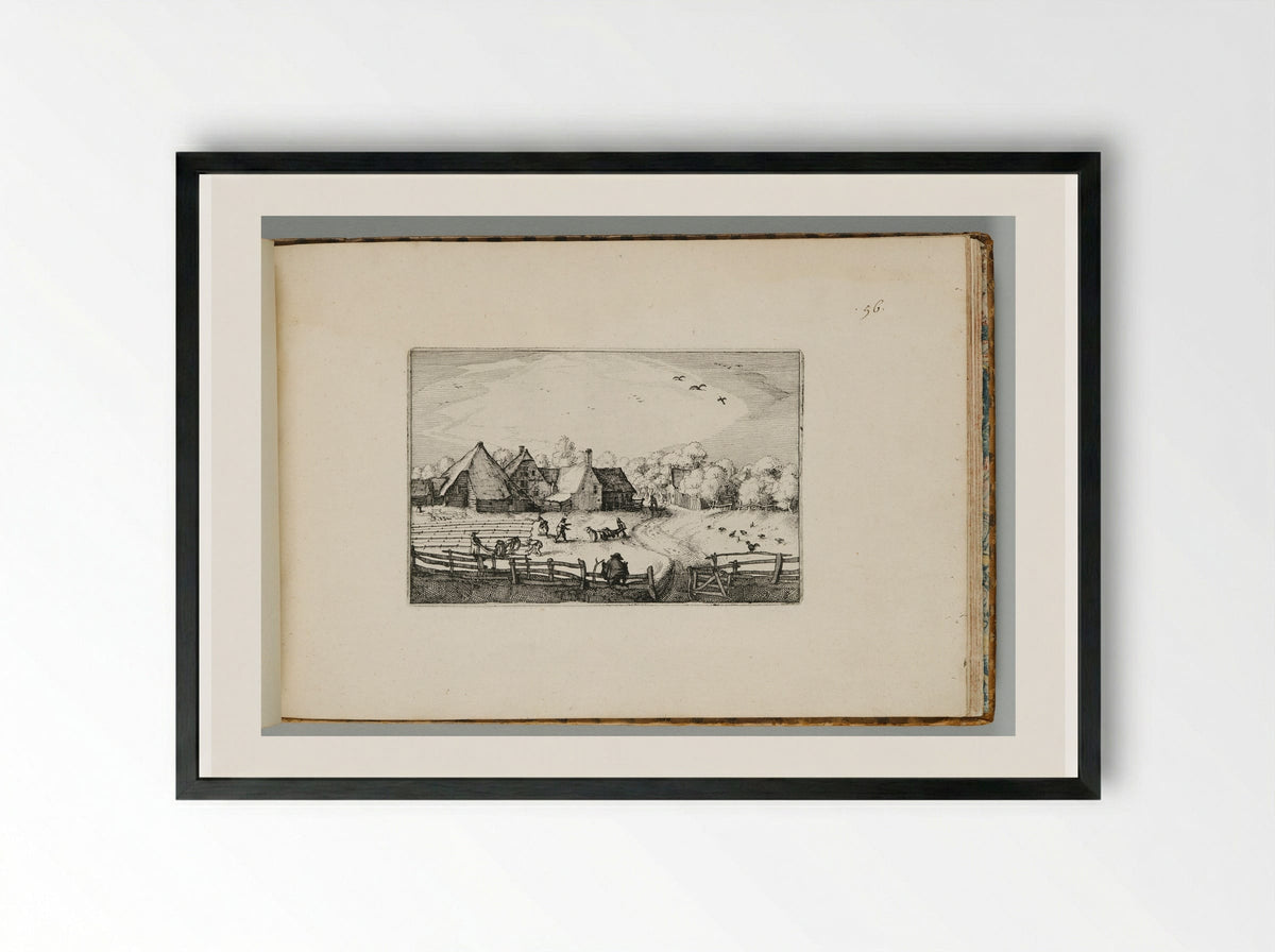 Bleaching-Fields near the Haarlemmer Hout - Claes Jansz. Visscher - Framed Print Black