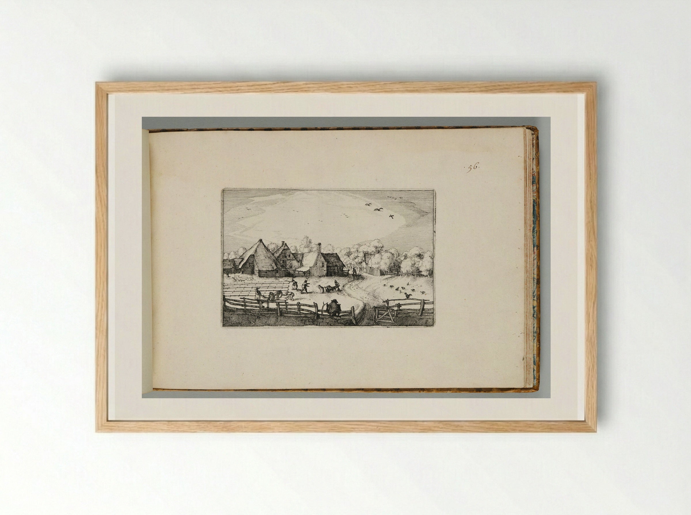 Bleaching-Fields near the Haarlemmer Hout - Claes Jansz. Visscher - Framed Print Wood